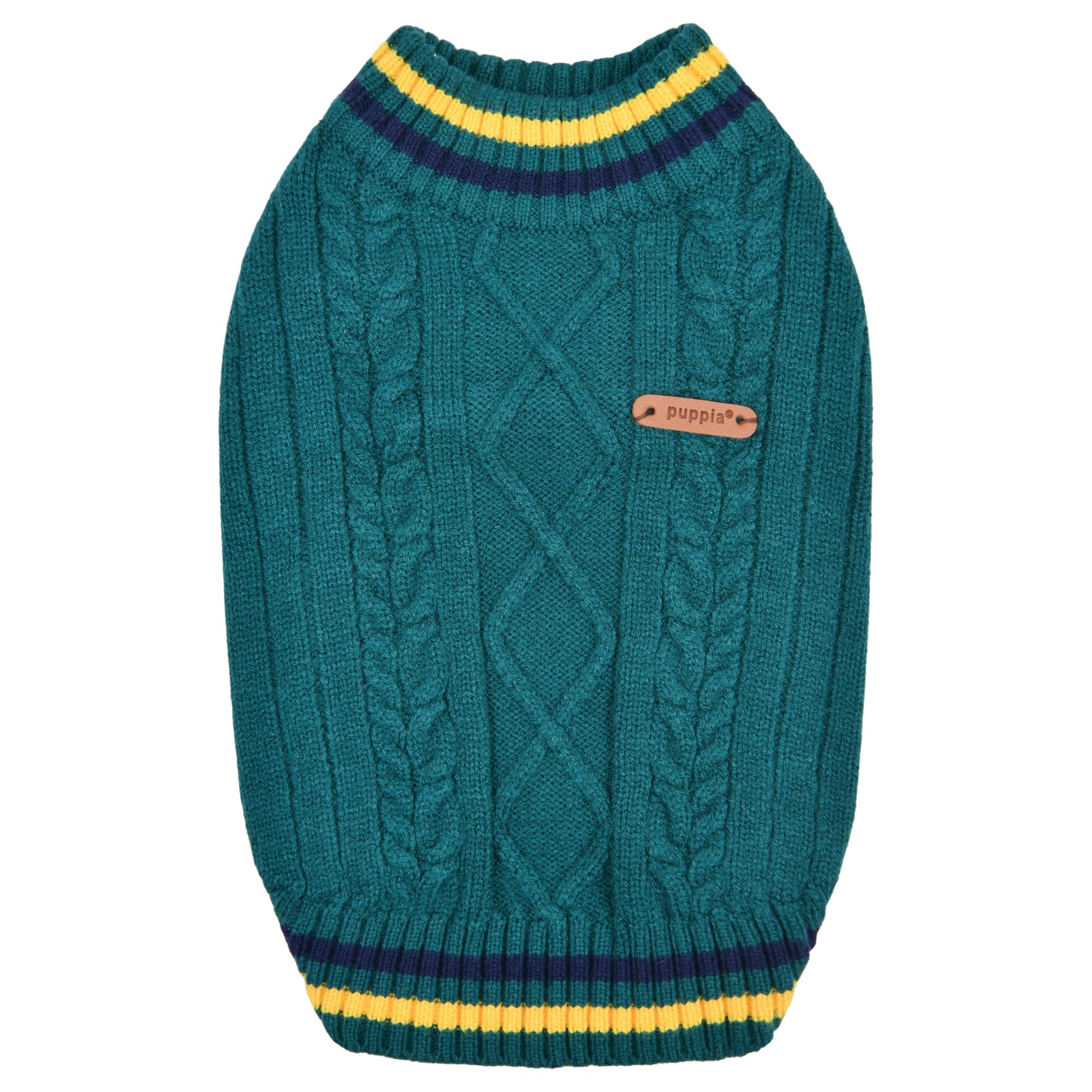 Puppia Joise Dog Knit Sweater Winter Season For Small And Medium Dogs, Green, Medium
