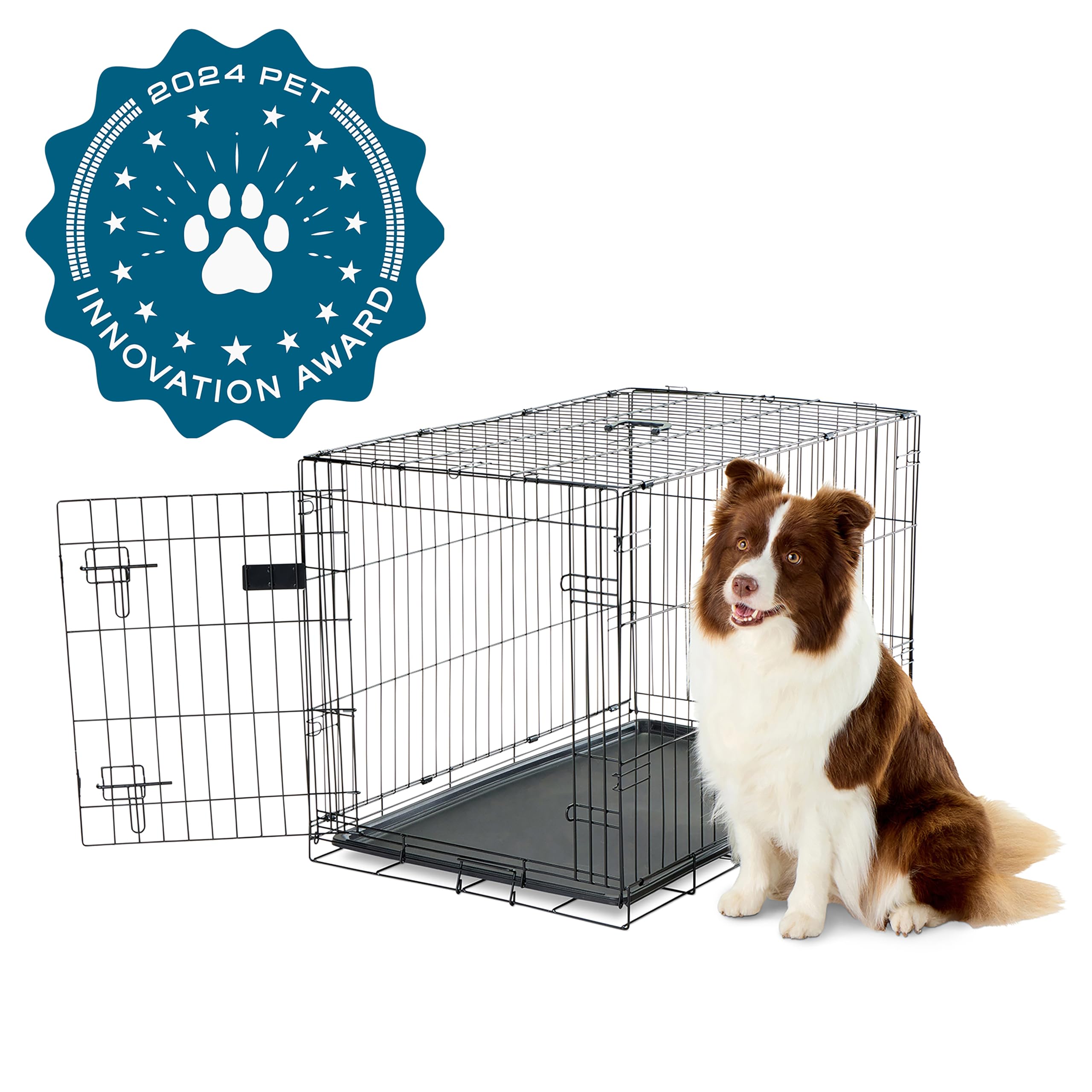 Carlson Pet Products Secure And Foldable Single Door Metal Dog Crate, Intermediate