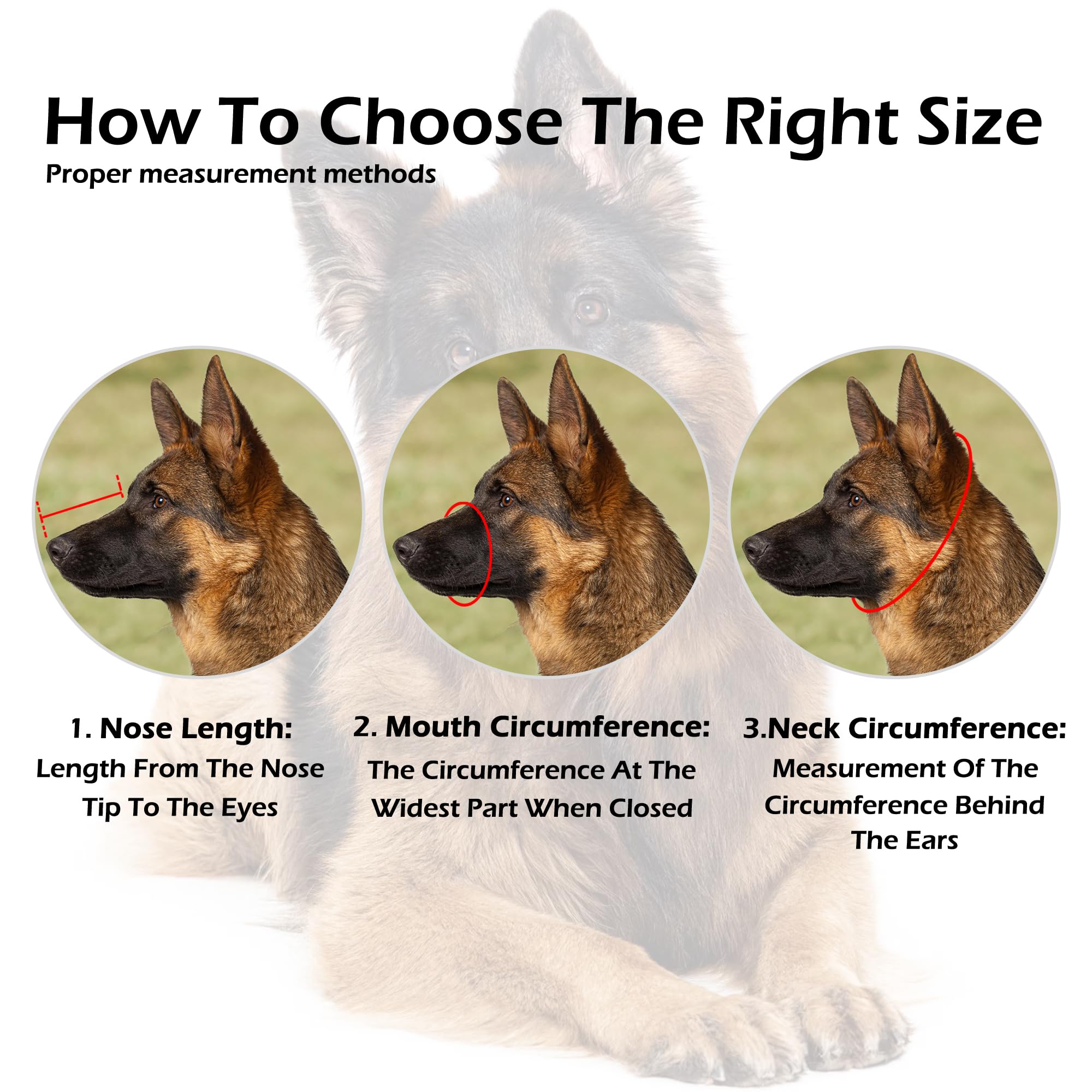 Oopsdoggy German Shepherd Dog Muzzle For Large Dogs - Leather Breathable Secure Basket Muzzle For Breeds Prevents Biting No Chew