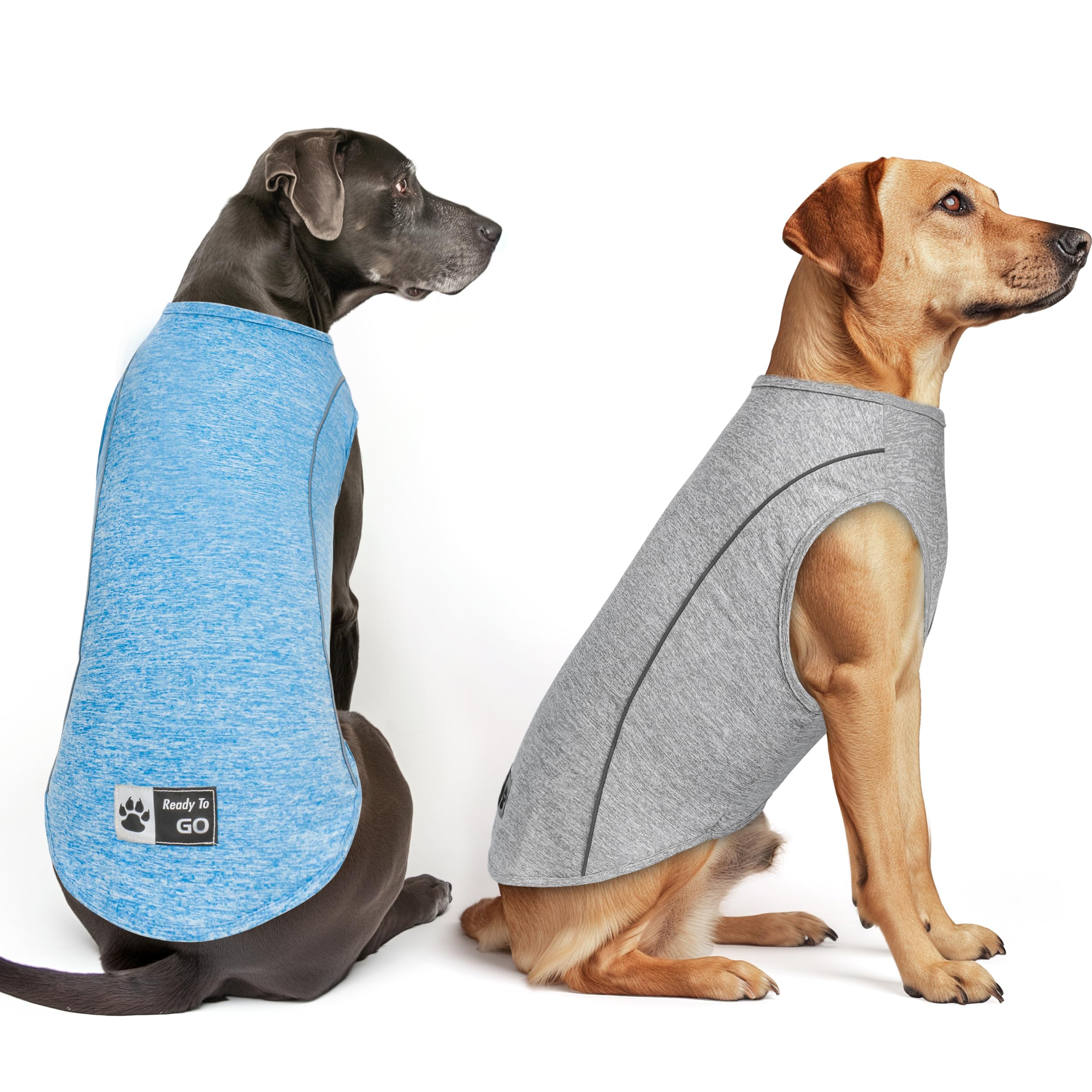 Kyeese 2Pack Dog Shirt With Reflective Stripe Athletic Tank Top Pet T Shirt Stripe Athletic Tank Top Sleeveless Vest Dog Clothes