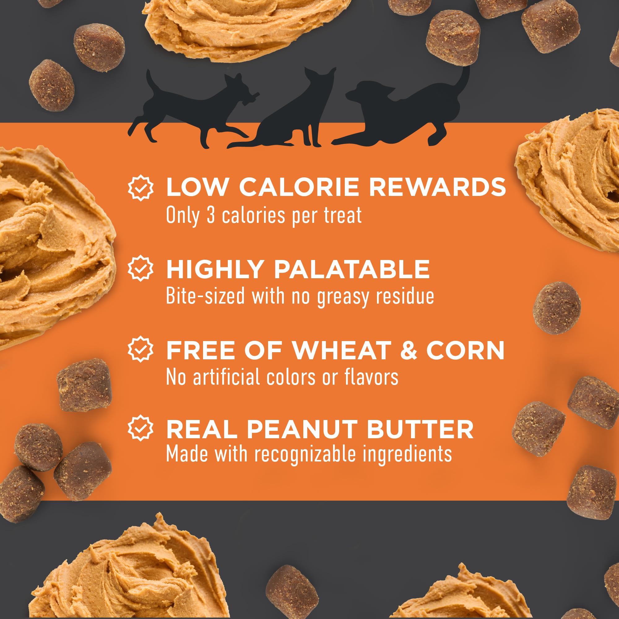 Cloud Star Tricky Trainers Soft & Chewy Dog Training Treats 12 oz Pouch, Peanut Butter Flavor, Grain-Free Low Calorie Behavior A
