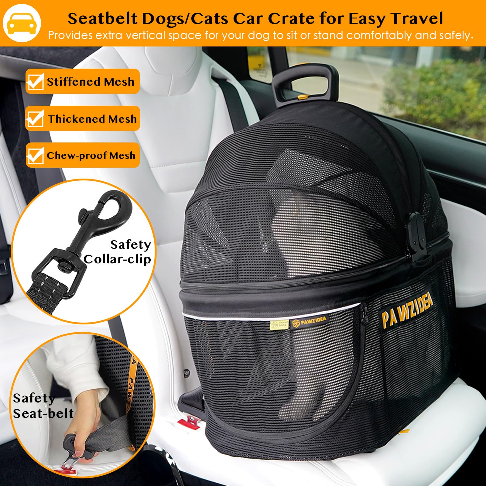 PAWZIDEA Pet Stroller 4-in-1, Lightweight Foldable Carrier for Small/Medium Dogs & Cats, Eco-Friendly Fabric, Model ST82, Jogger Wheels