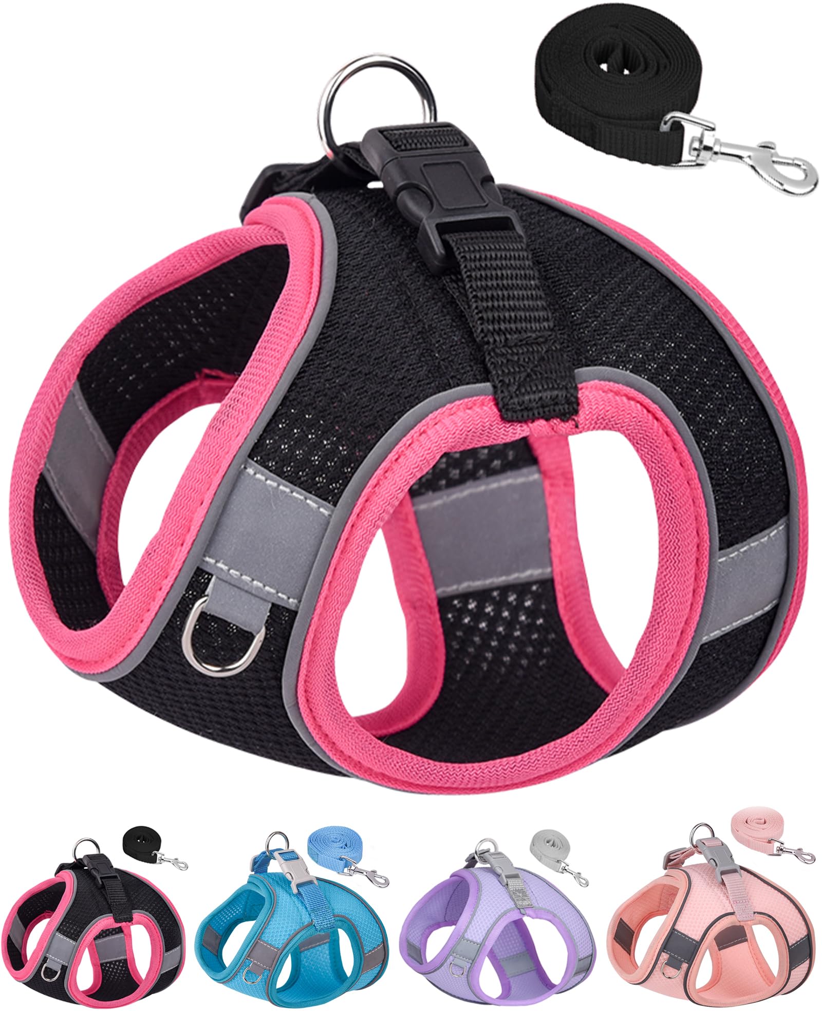 Aecllcea Puppy Harness And Leash Set Training - Dog Vest Harness For Small Medium Dogs (Black, S)