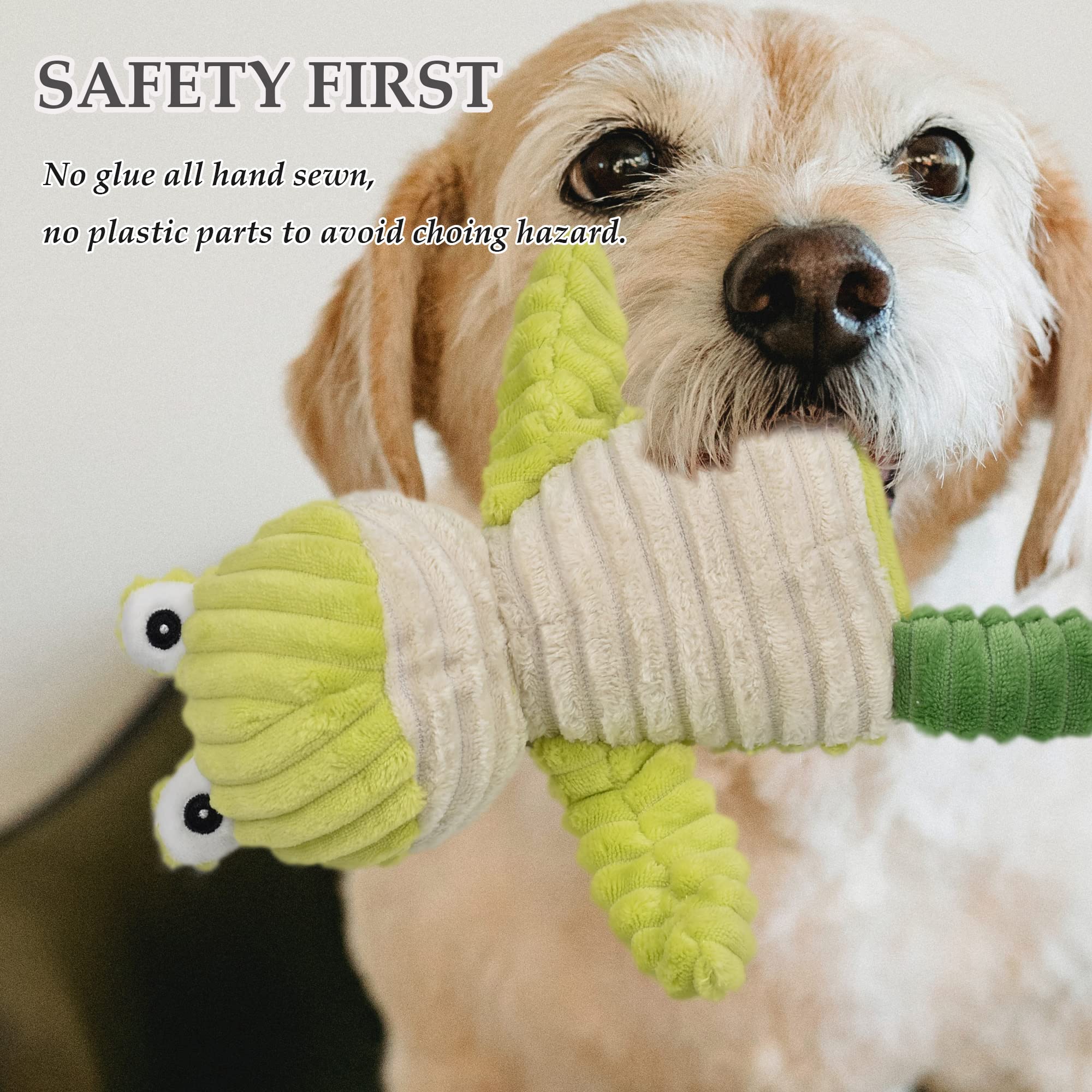 LECHONG 5 Pack Tough Dog Toys - Plush Squeaky Assortment for Small Medium Large Dogs - Multi Color Fabric Blend