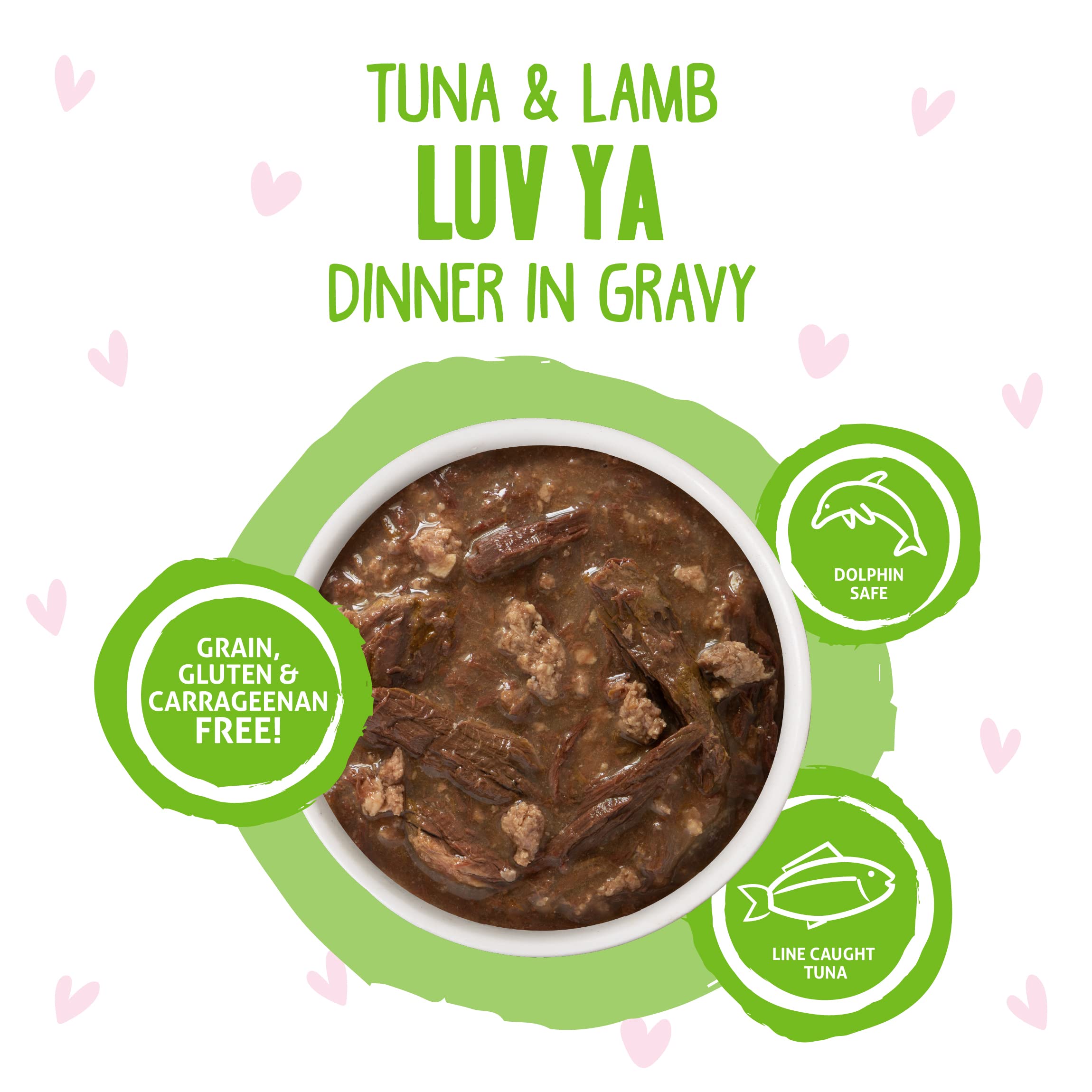 Weruva B.F.F. OMG - Best Feline Friend Oh My Gravy!, Tuna & Lamb Luv Ya with Tuna & Lamb in Gravy Cat Food, 3oz Pouch (Pack of 1