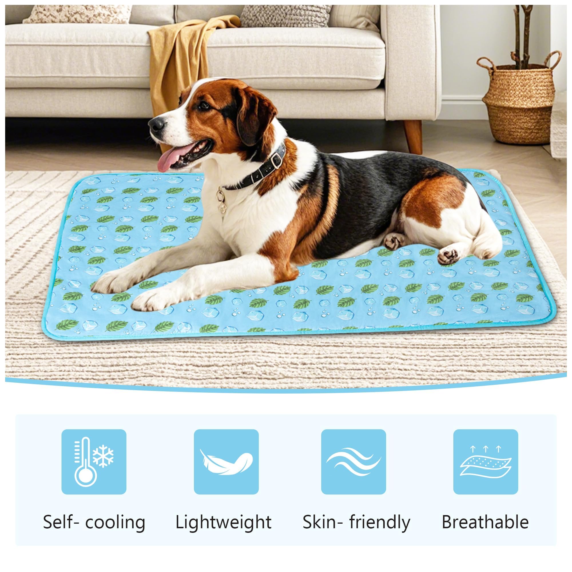 Delifur Cat Cooling Mat- Pet Cooling Mat Outdoor For Dogs Ice Pad For Kitten Cat Puppy Machine Washable (Medium, Blue Ice)