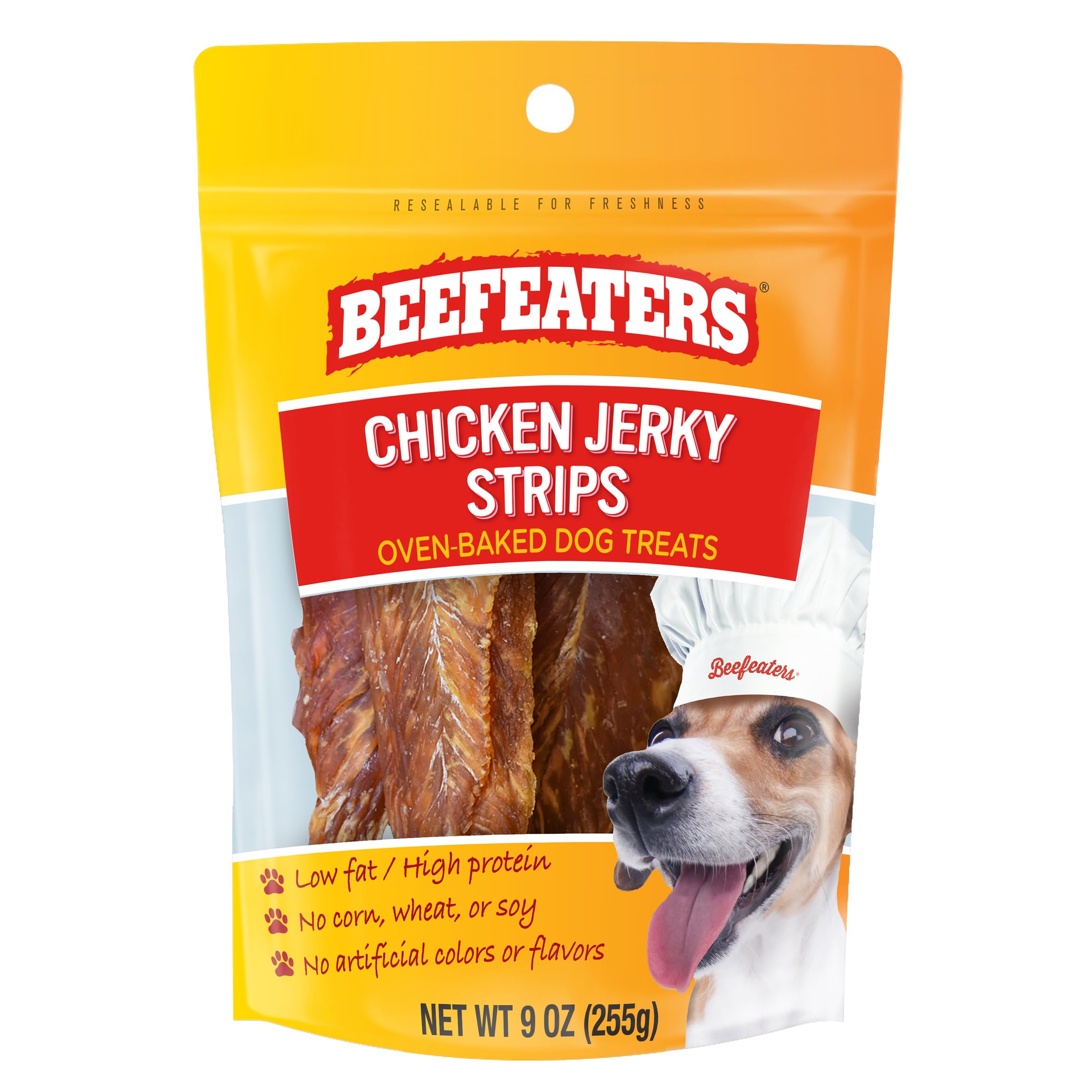 Beefeaters Chicken Jerky Strips for Dogs, 9 oz - Dog Treat. 100% Real Chicken Breast, Grain-Free, No Additives, Perfect for Trai