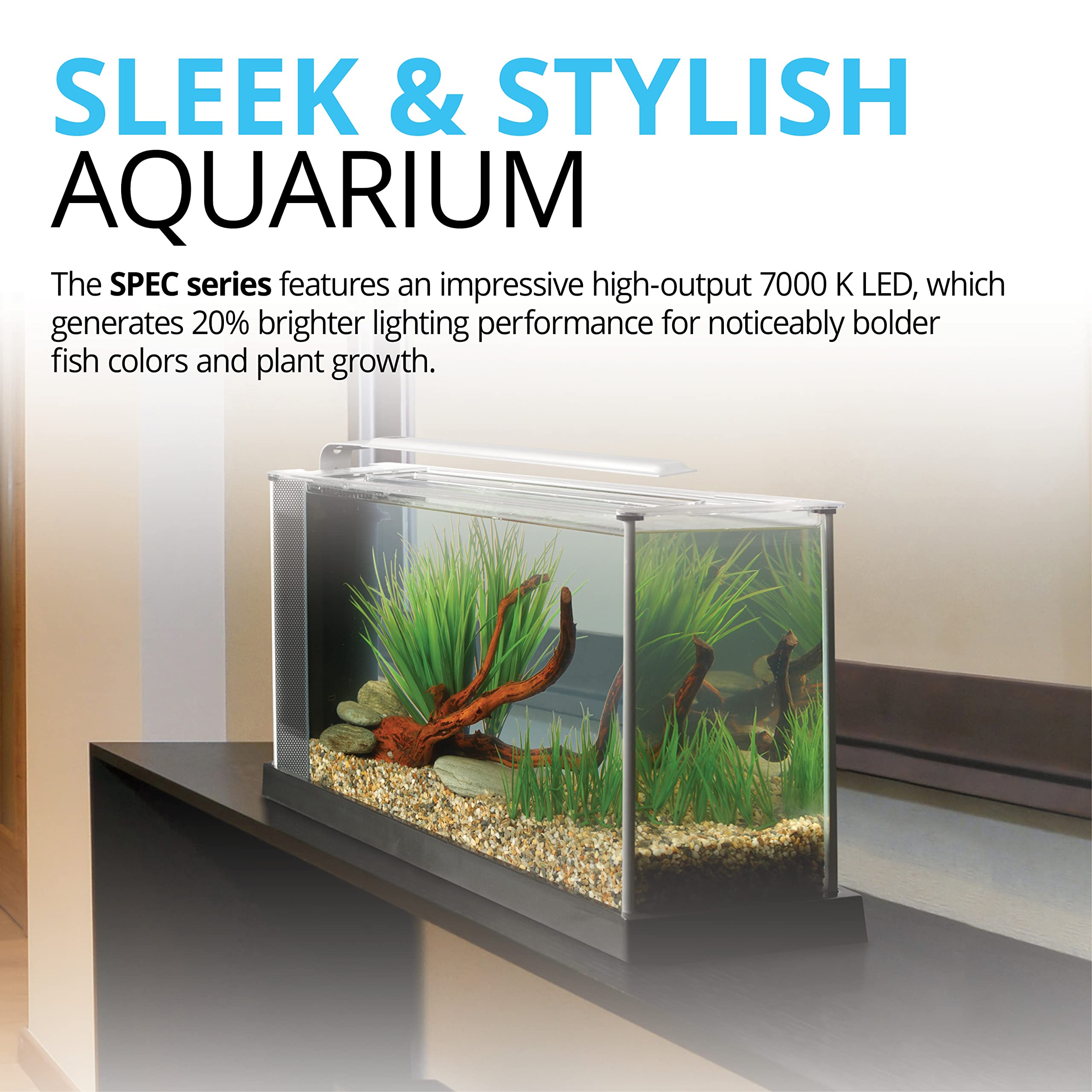 Fluval Spec Iii Aquarium Kit, Aquarium With Led Lighting And 3-Stage Filtration System, 2.6 Gallon, White, 10517A1