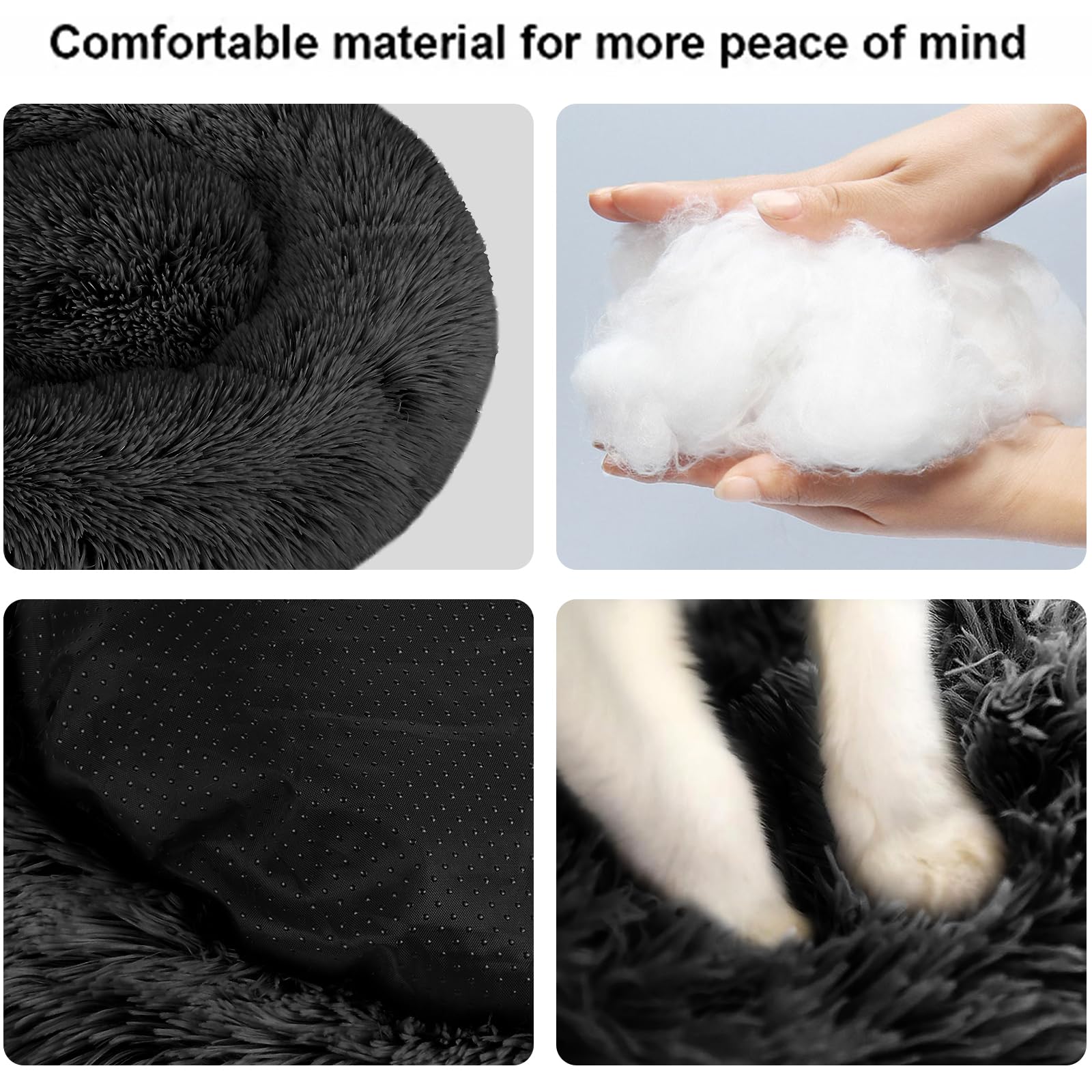 Nisrada Dog Bed For Small Medium Large Dogs, 24 Inch Calming Dogs Bed, Washable-Round Cozy Soft Pet Bed For Puppy And Kitten With Slip-Resistant Bottom