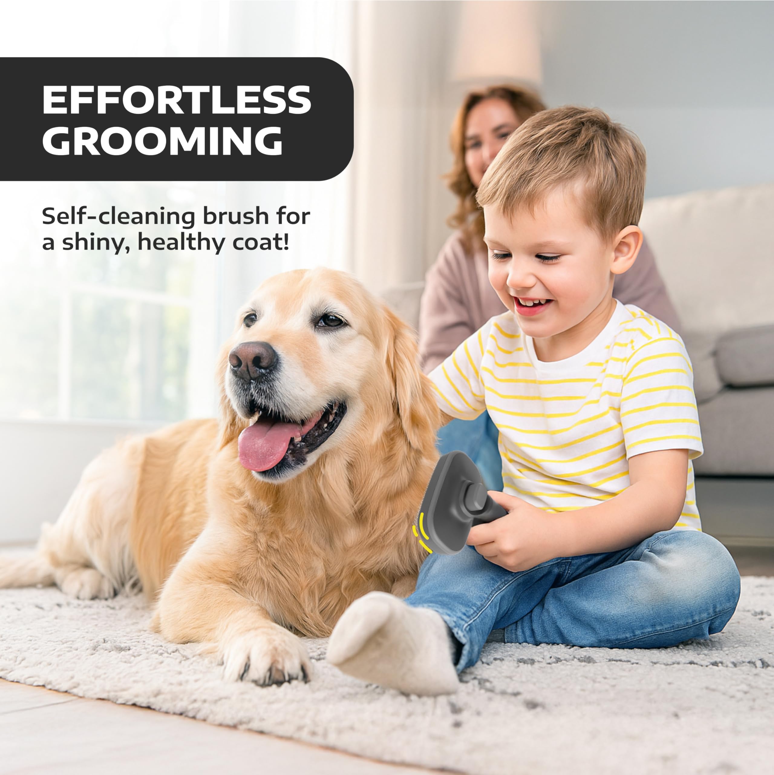 Hertzko Self Cleaning Slicker Brush for Cats & Dogs - Grooming Tool for Shedding Long & Short Hair - Retractable Bristles - Easy