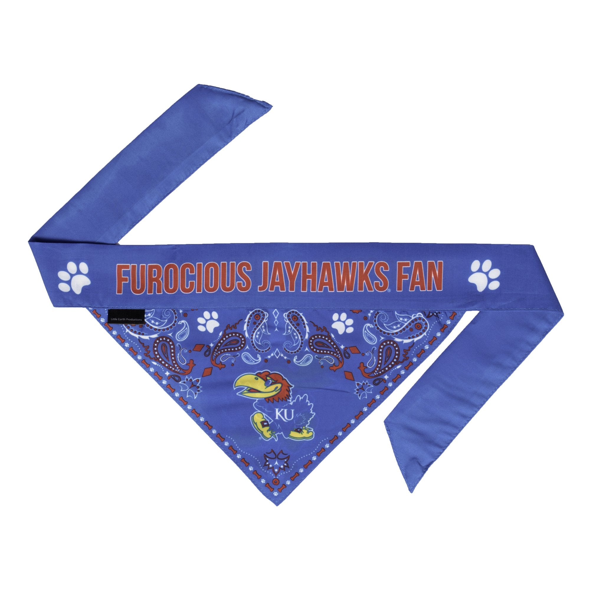 Littlearth Unisex-Adult Ncaa Kansas Jayhawks Pet Bandana, Team Color, X-Small
