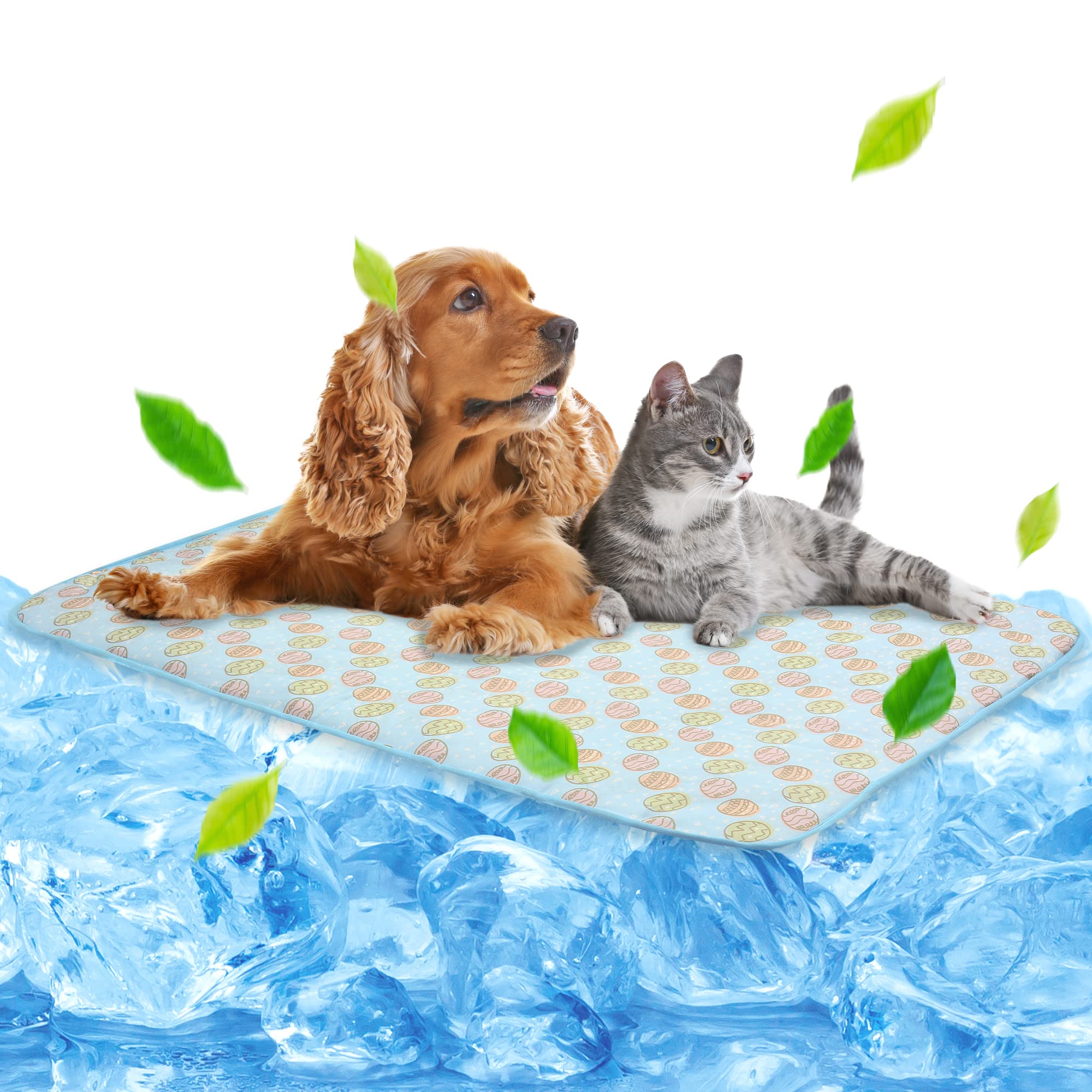 Nwk Pet Cooling Mat -39 X 27.5 Ice Silk Cooling Mat For Dogs & Cats Portable & Washable Pet Cooling Blanket, Car Seats, Beds For