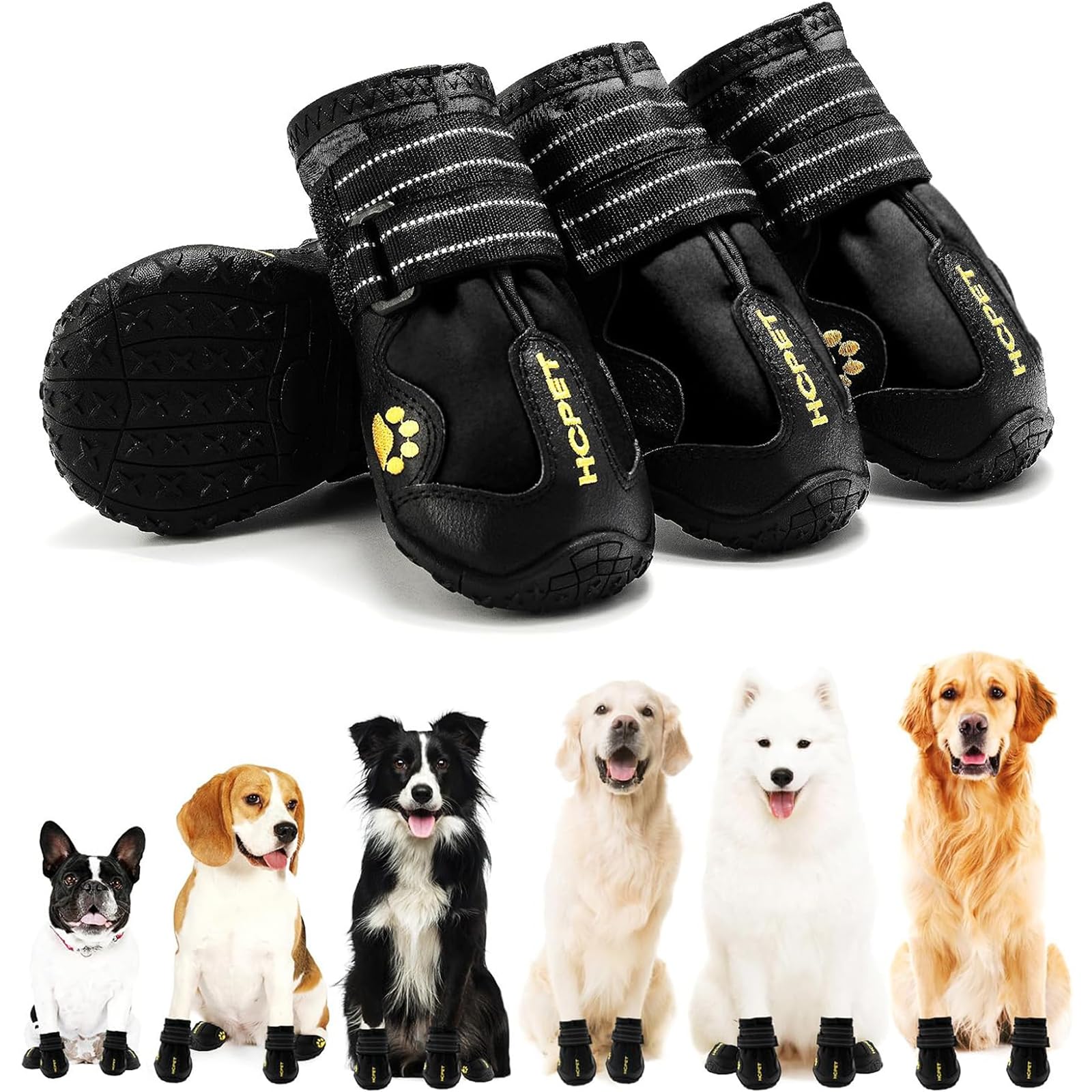 Hcpet Dog Shoes, Dog Boots For Small Dogs, Waterproof Medium Dog Booties Paw Protector For Summer Hot Pavement, Winter Snowy Day