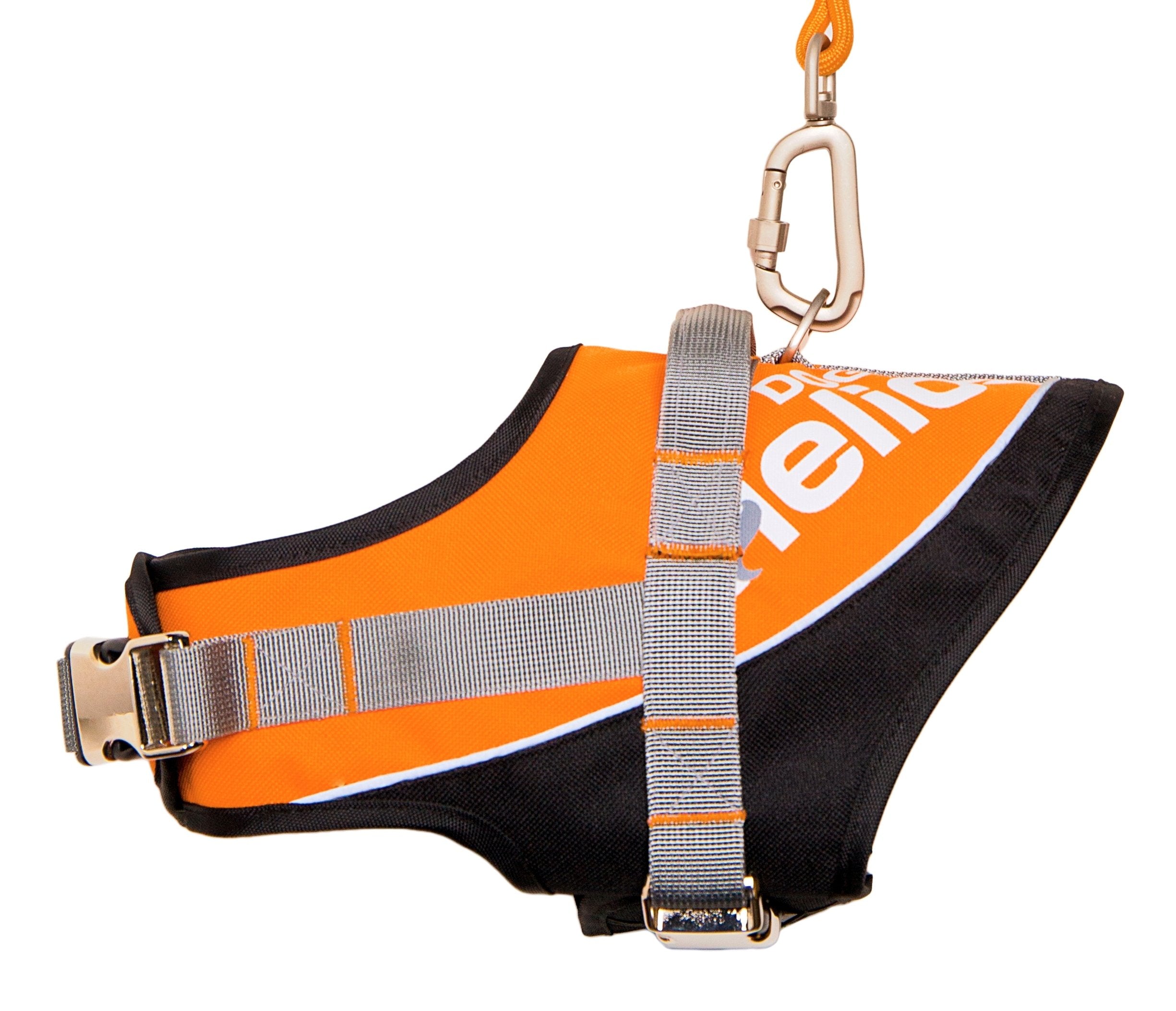 DOGHELIOS 'Bark-Mudder' Easy Tension 3M Reflective Endurance 2-in-1 Adjustable Pet Dog Leash and Harness, Large, Orange