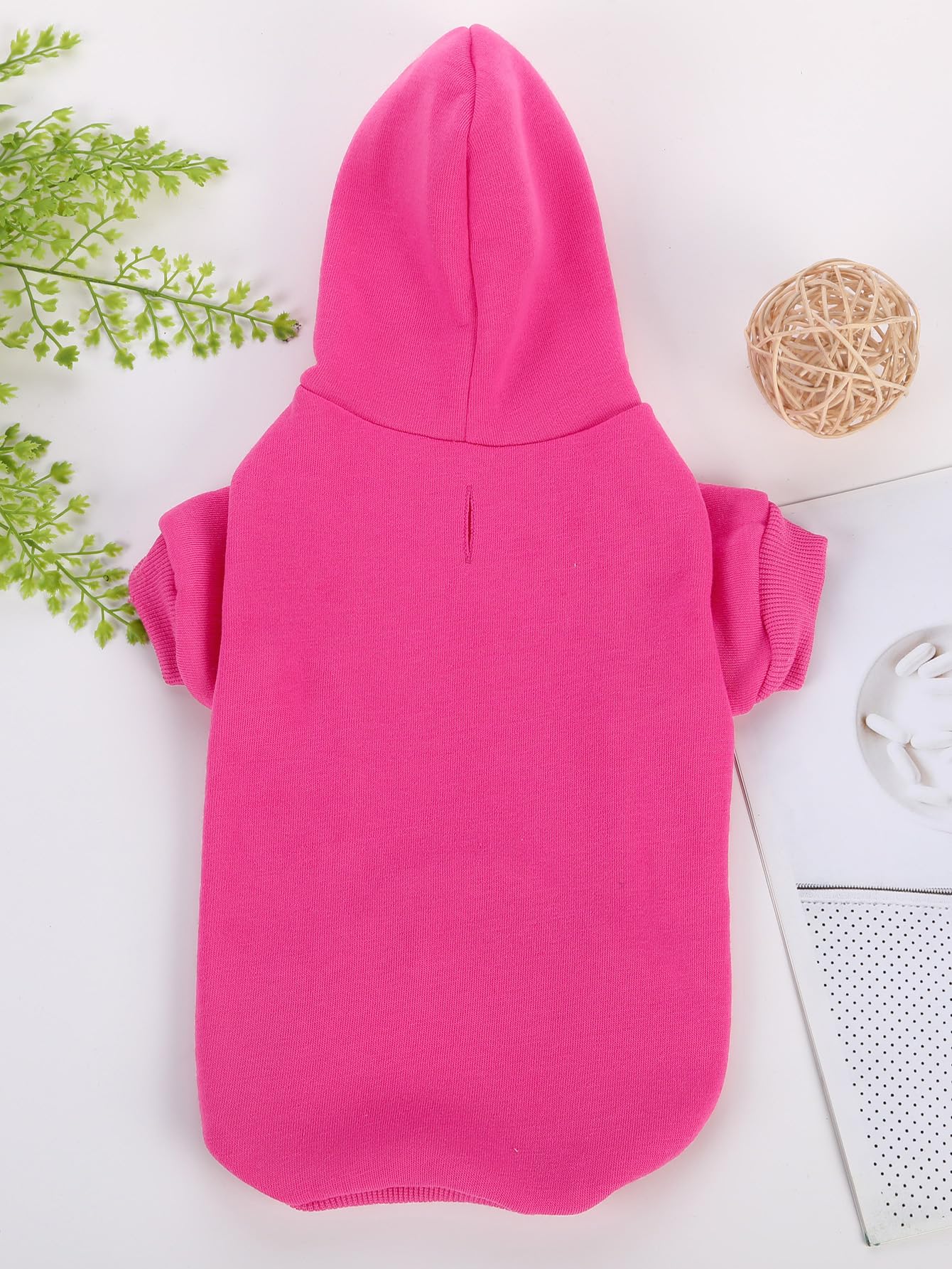 Qweene Basic Dog Hoodie And Cat Jacket - Dog & Cat Apparel In Hot Pink M, Small & Medium Sizes