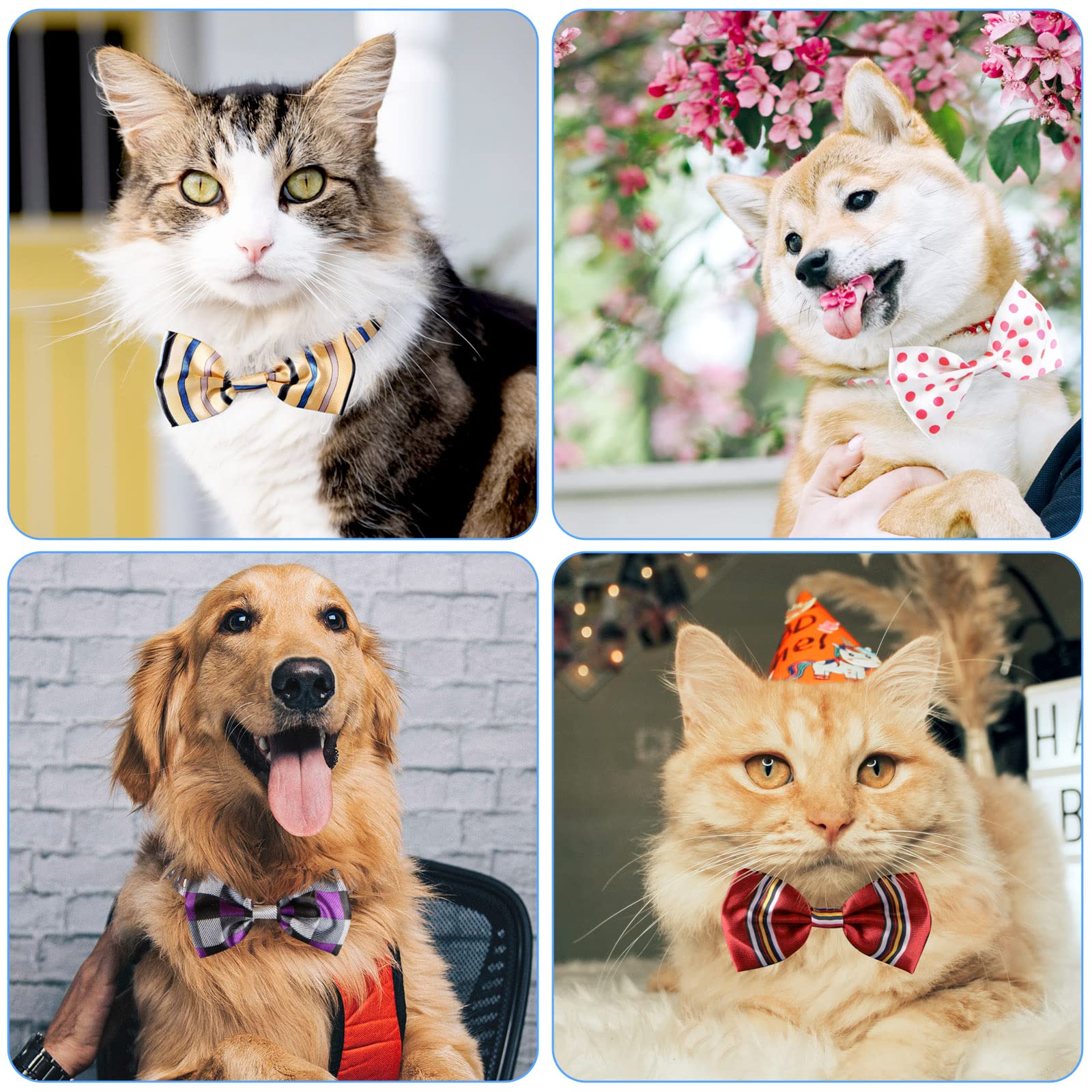 Segarty Dog Bow Ties, 10 Pcs Bulk Pet Bowties, Pet Neck Bows With Adjustable Collar, Grooming Bowknot For Christmas Birthday Holiday Valentine Party Dog Photography Accessories Gift For Puppy Dogs Cat