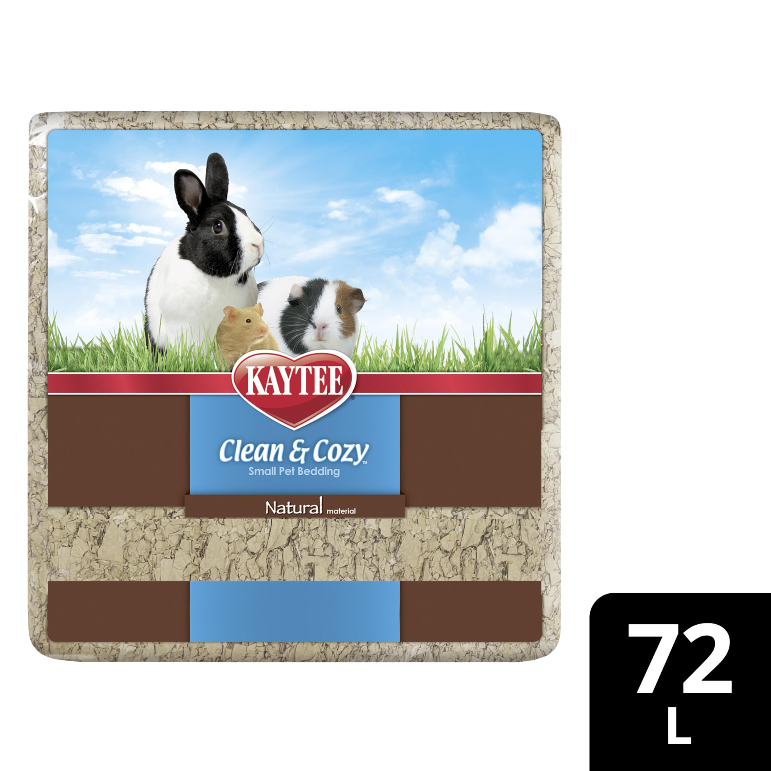 Kaytee Clean & Cozy Natural Paper Bedding, Made for Small Animals, 72 Liters
