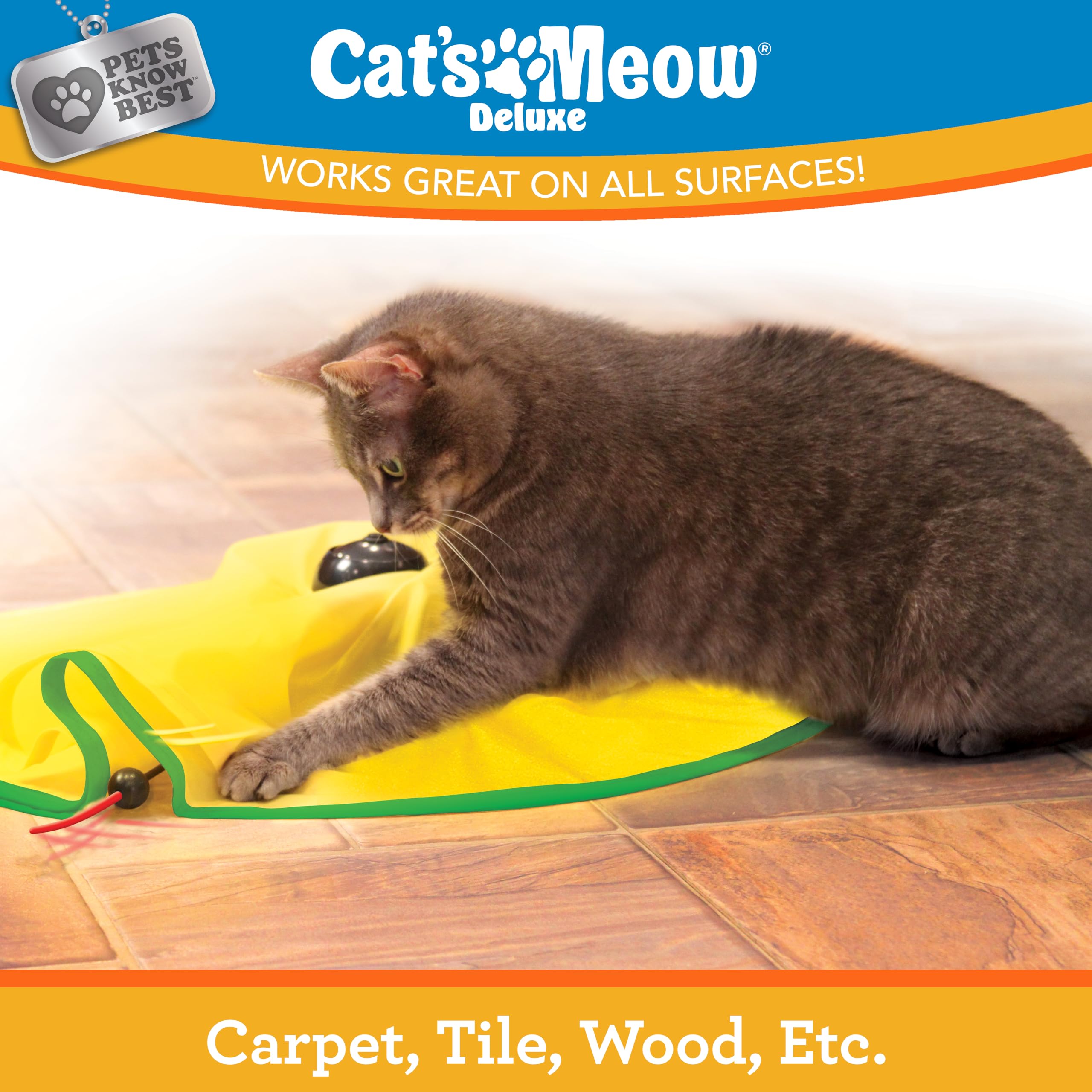 Cats Meow- Motorized Wand Cat Toy, Automatic 30 Minute Shut Off, 3 Speed Settings, The Toy Your Cat Cant Resist