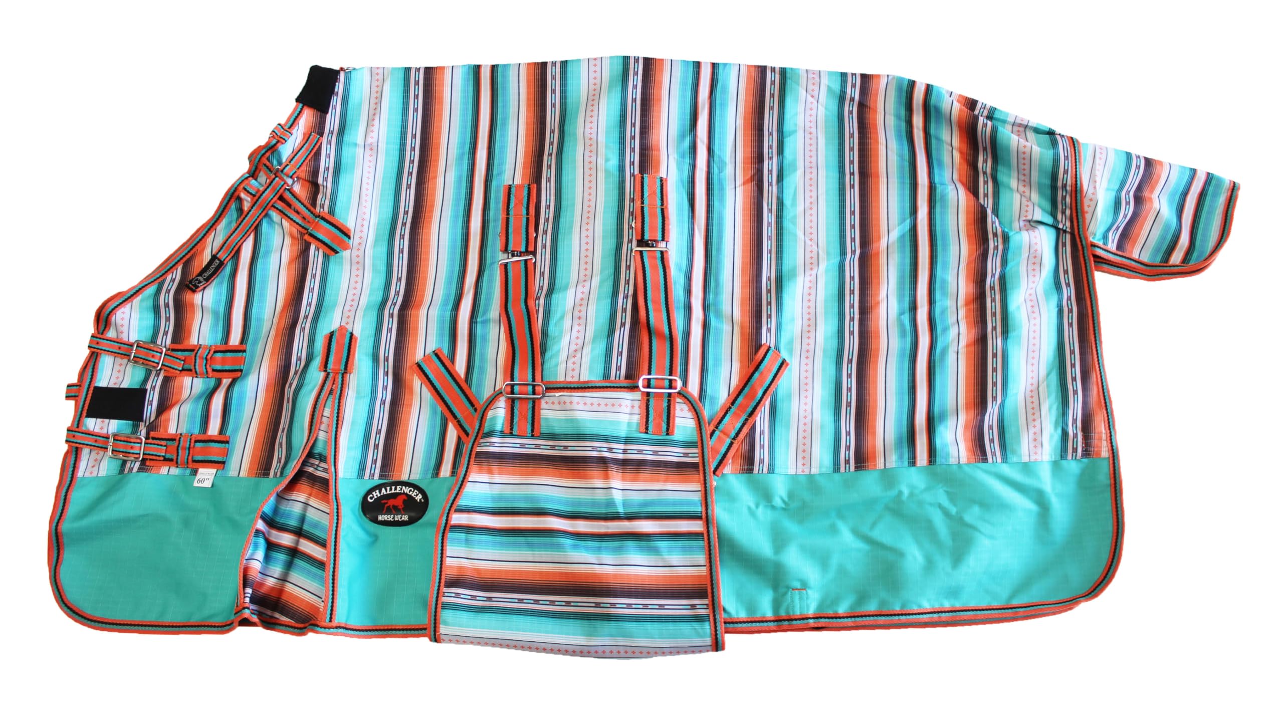 Challenger 74'' 1200D Turnout Lightweight Medium Bellyband Horse Winter Sheet Fleece Lining Serape 399Lg