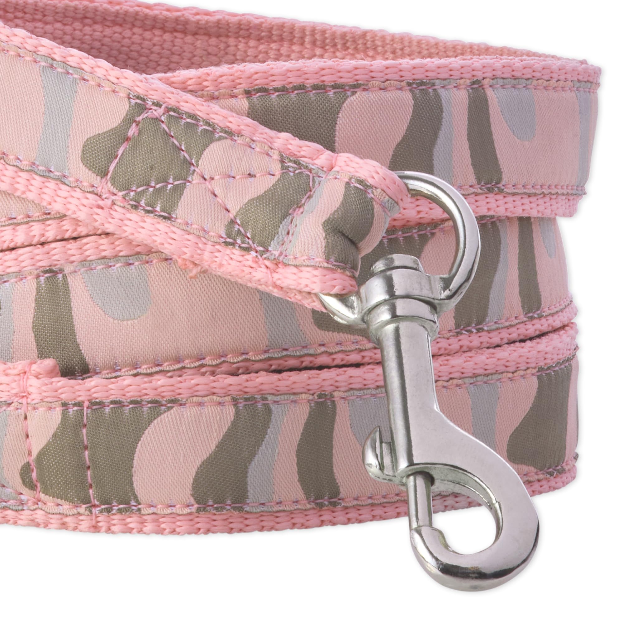 Pet Passion Recycled Ribbon Dog Leash 7 Ft. For All Pet Breeds, Camo-Pink, One Size