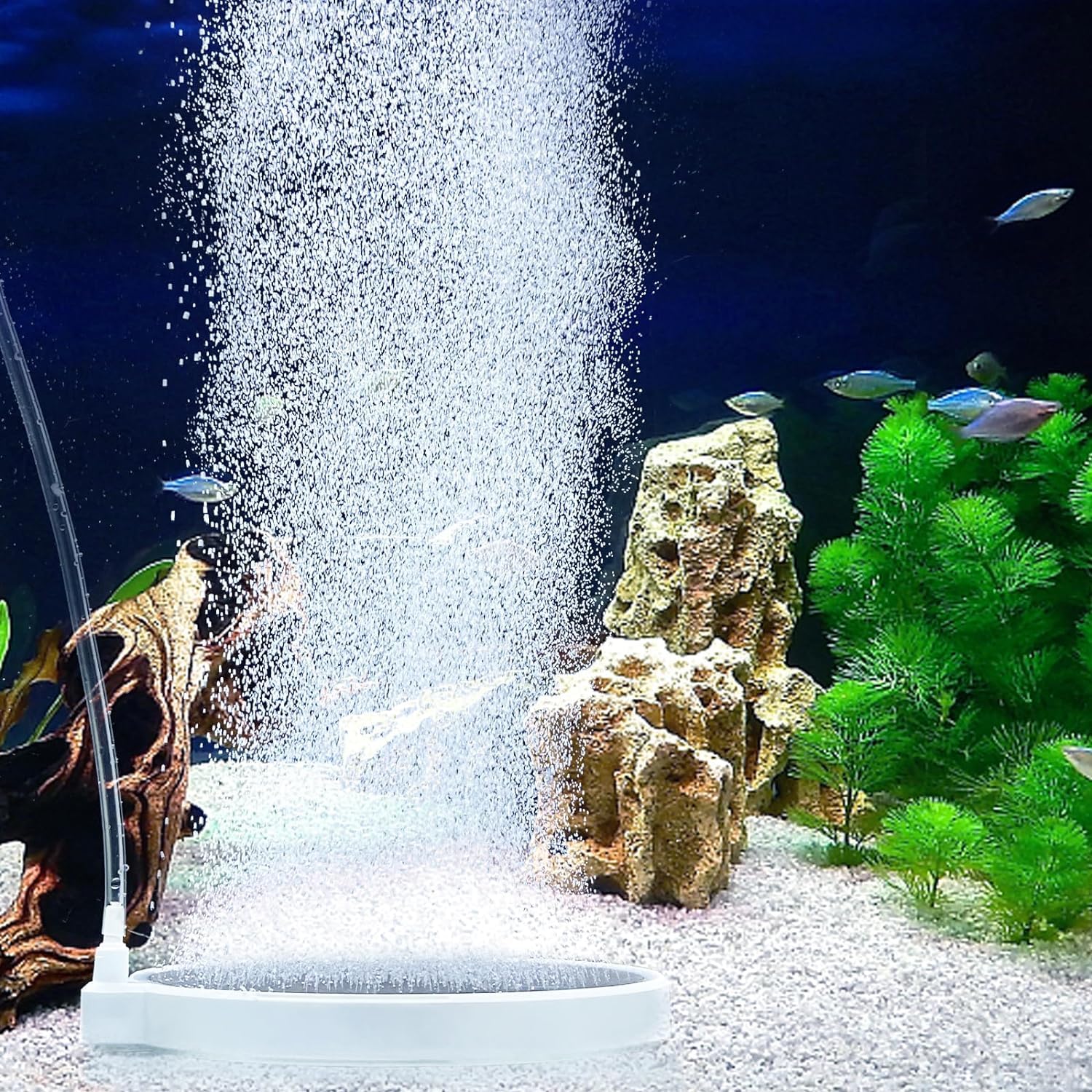 UPETTOOLS Aquarium Air Stones - 5 Inch Fish Tank Bubbler Stone, Ultra-High Dissolved Oxygen Diffuser Nano Airstone Aerator for F