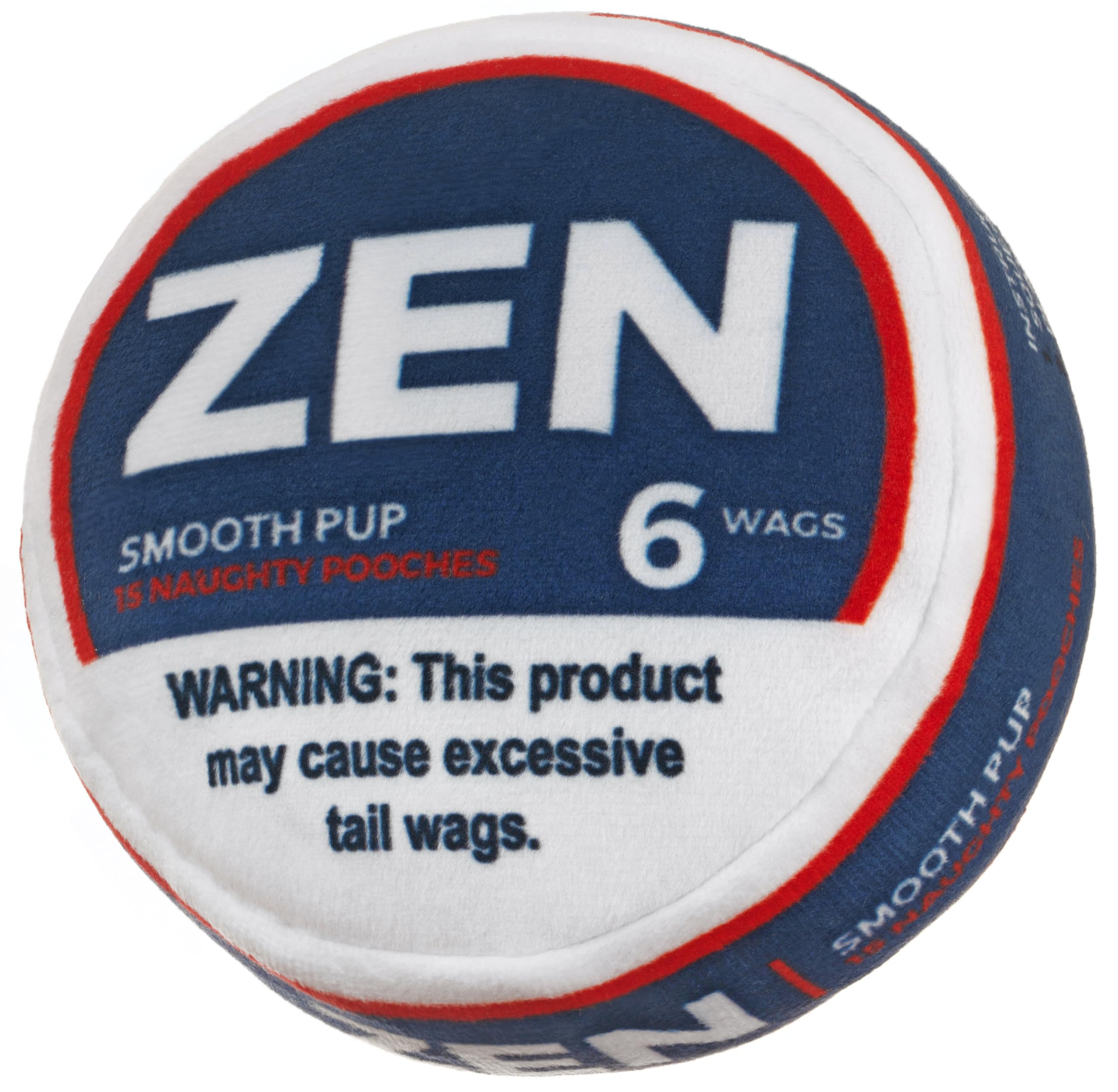 Nestpark Zen Pupper Deckies Parody Dog Toy - Plush Squeaky And Crinkle Funny Dog Toy (Smooth Pup)