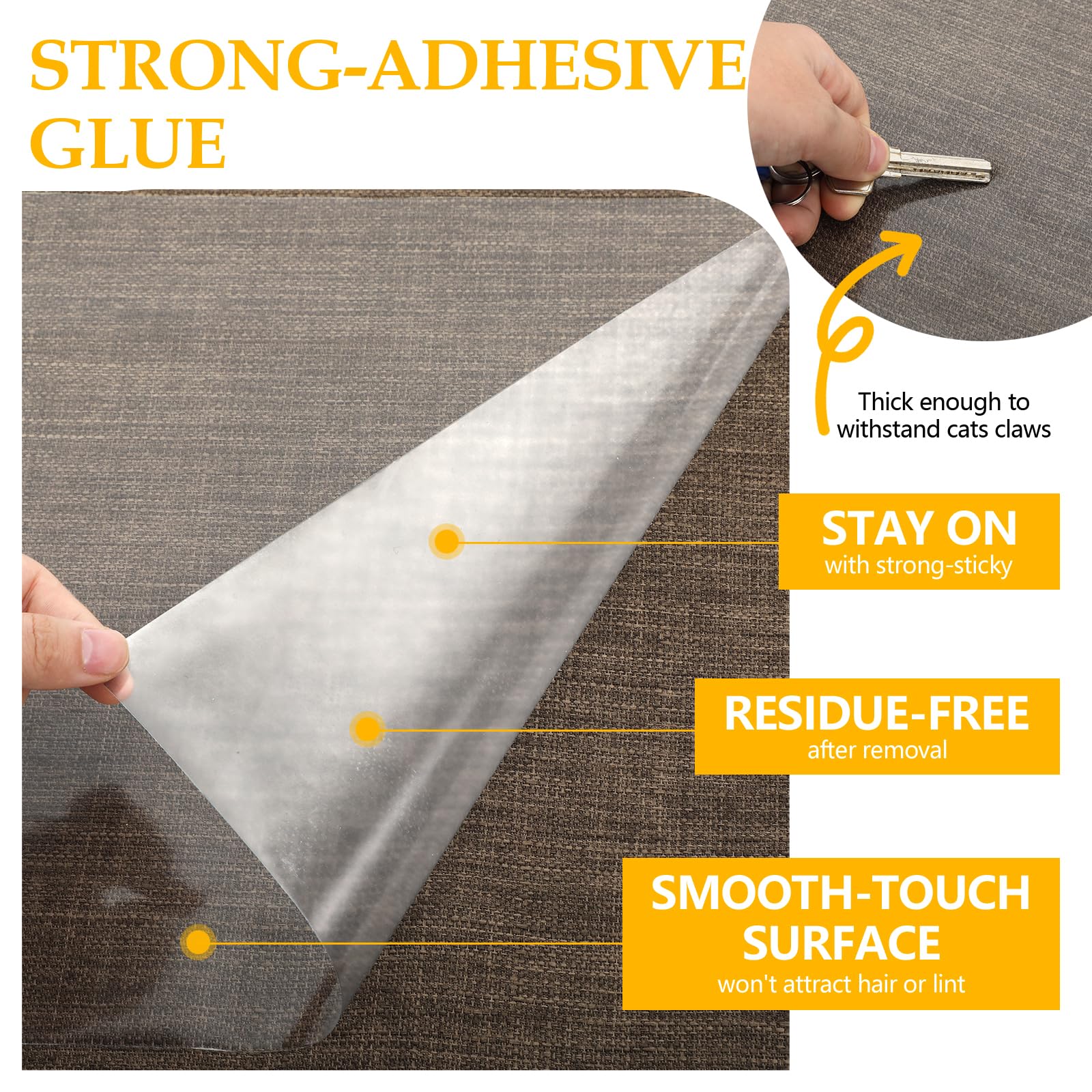 Zahat Reinforce Cat Scratch Furniture Protector 157 L X 17.7 W - Couch Protector From Cat Claws, Durable Anti-Scratch Sofa C