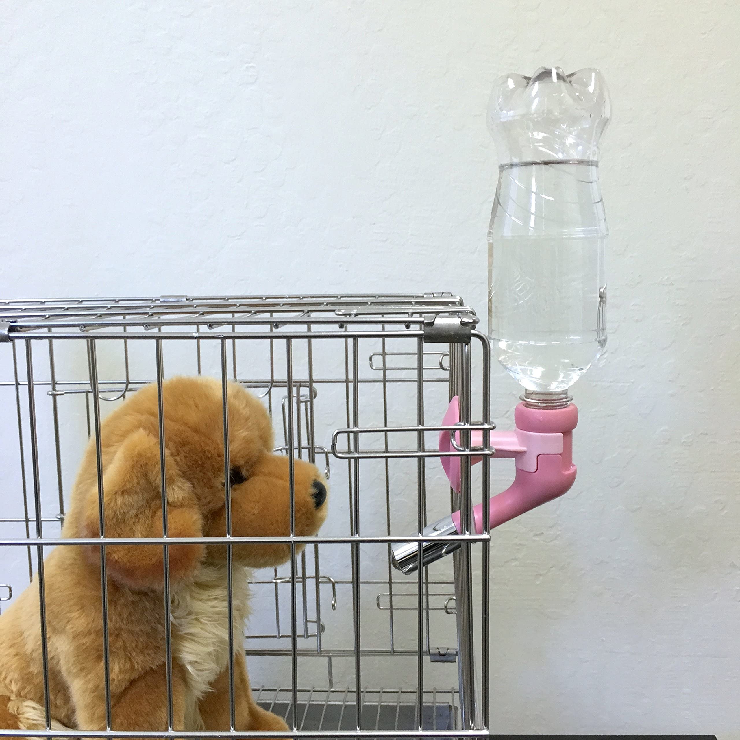 Choco Nose Patented Large No-Drip Water Bottle/Feeder Only For Large Size Dogs Over 50 Lbs - For Wire Cages, Crates Or Kennels. 16 Oz. X-Large Nozzle 22Mm, Pink (H570)