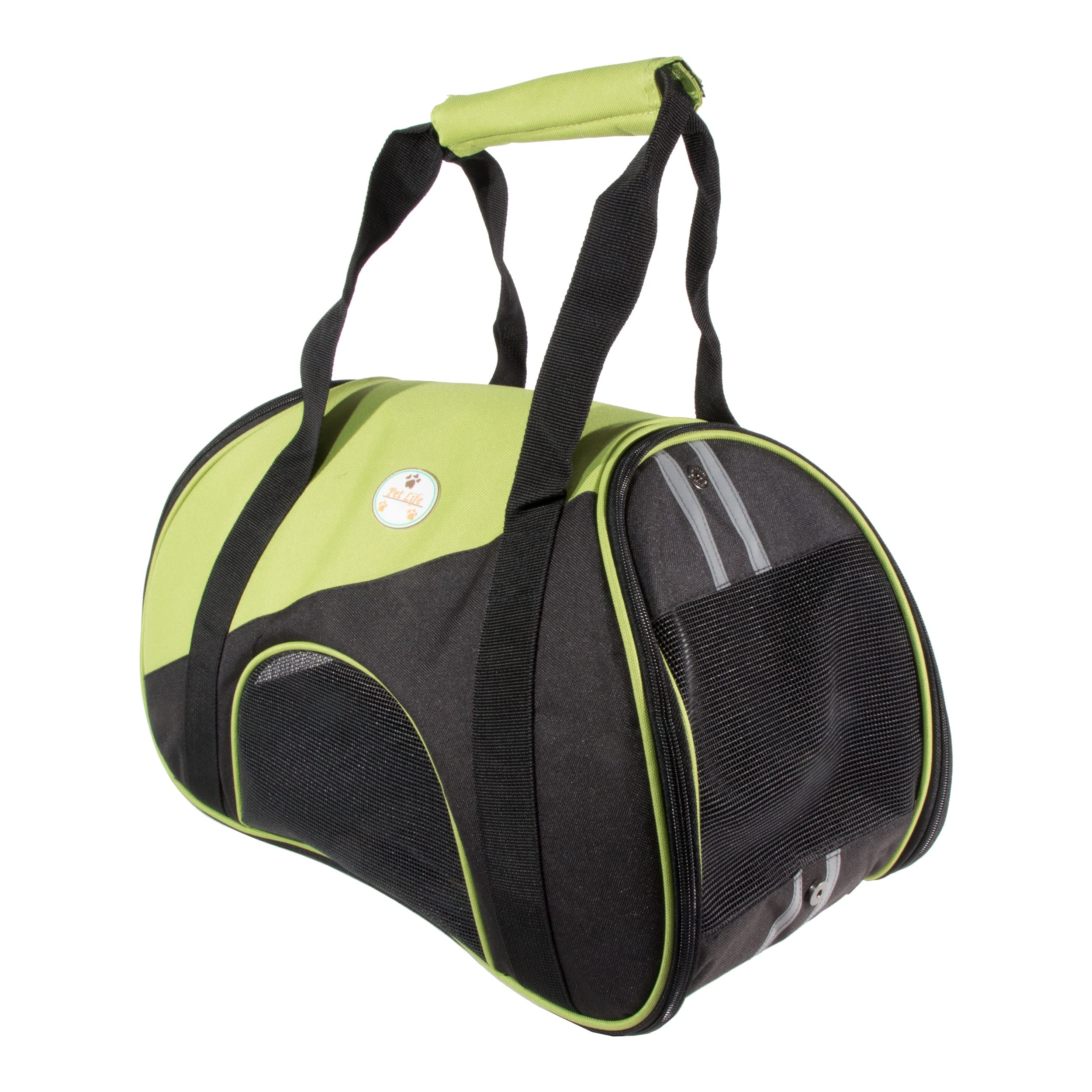 Pet Life 'Zip-N-Go' Sporty Mesh Airline Pet Carrier - Folding and Collapsible Zippered Airline Dog Carrier - Travel Pet Carrier 
