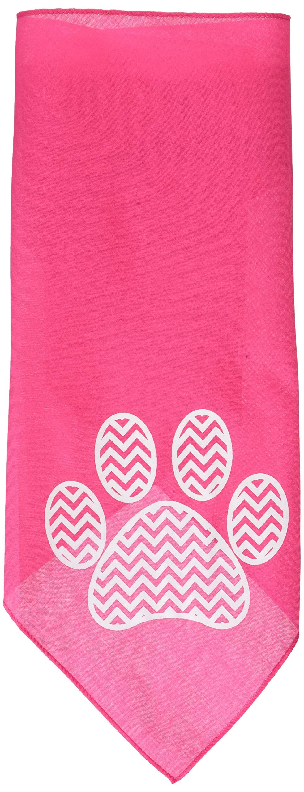 Mirage Pet Products Chevron Paw Screen Print Bandana, Bright Pink, Large