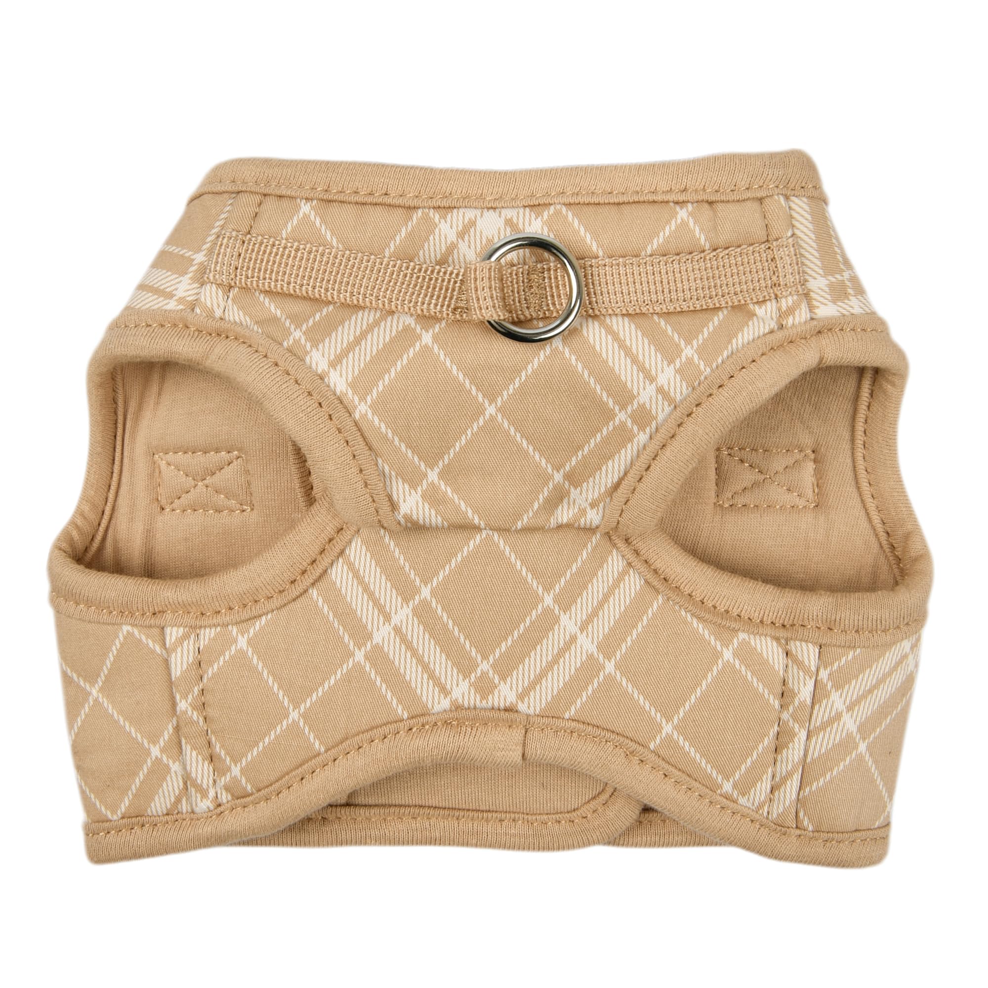 Puppia Corwin Dog Vest Harness B (Step-In) Fashionable Checkered Pattern Spring Summer Harness For Small And Medium Dogs, Beige,