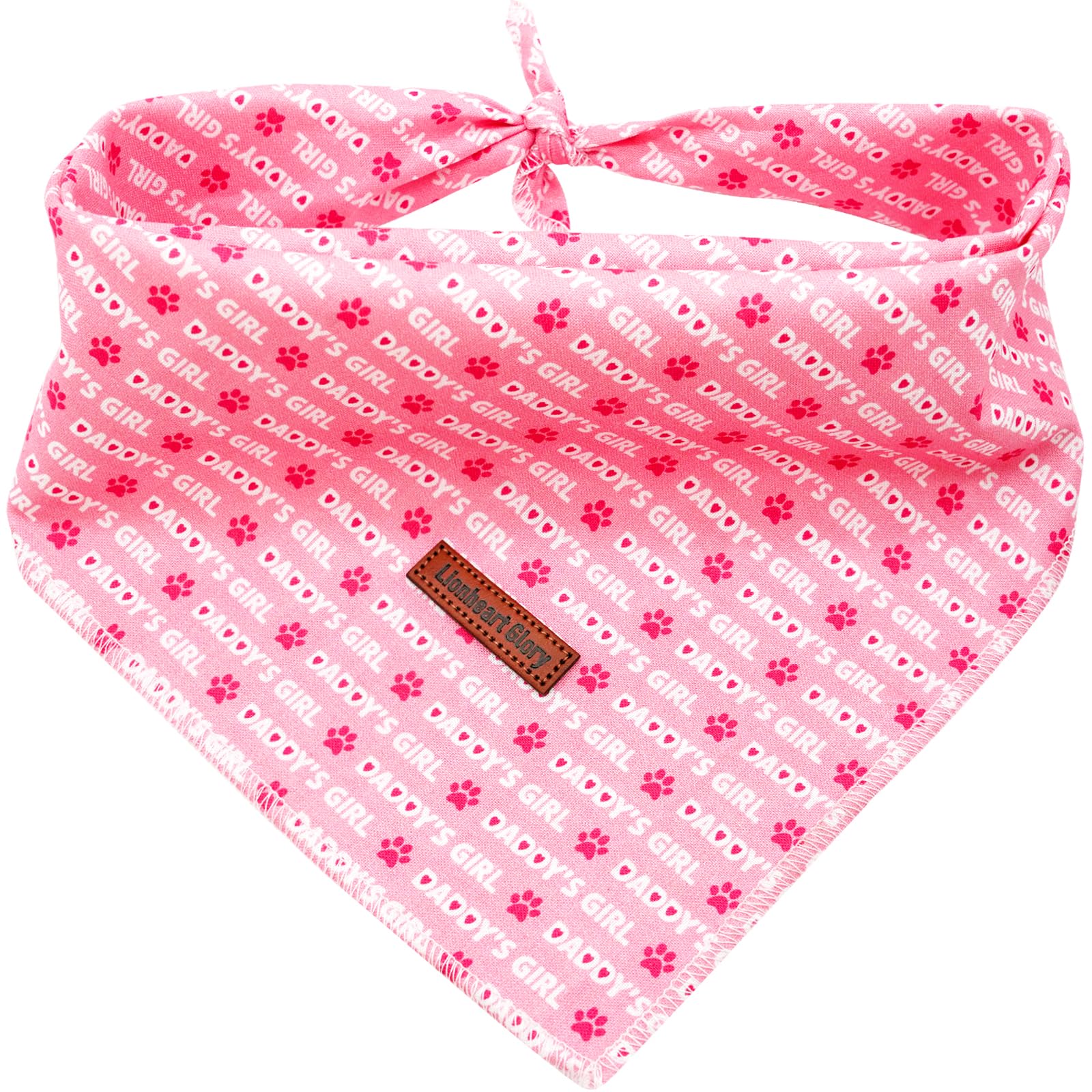 Lionheart Glory Valentine Dog & Cat Scarf, Square Adjustable Bandanas, Soft Washable, 1 Pack