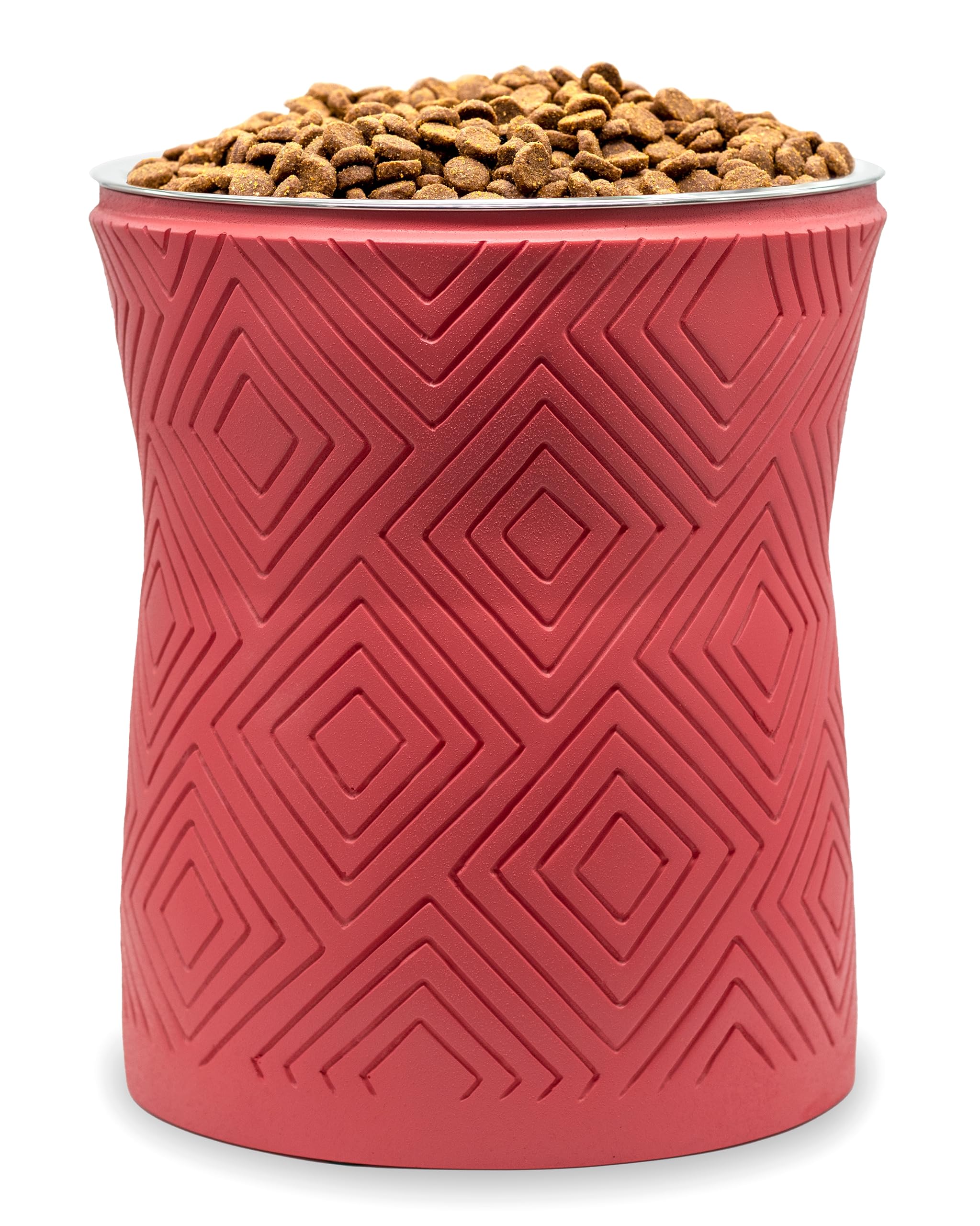 Pet Junkie Santa Fe Single Elevated Dog Bowl Stand with Removable Stainless Steel 44oz Inner Bowl for Medium to Large Breed - Ra