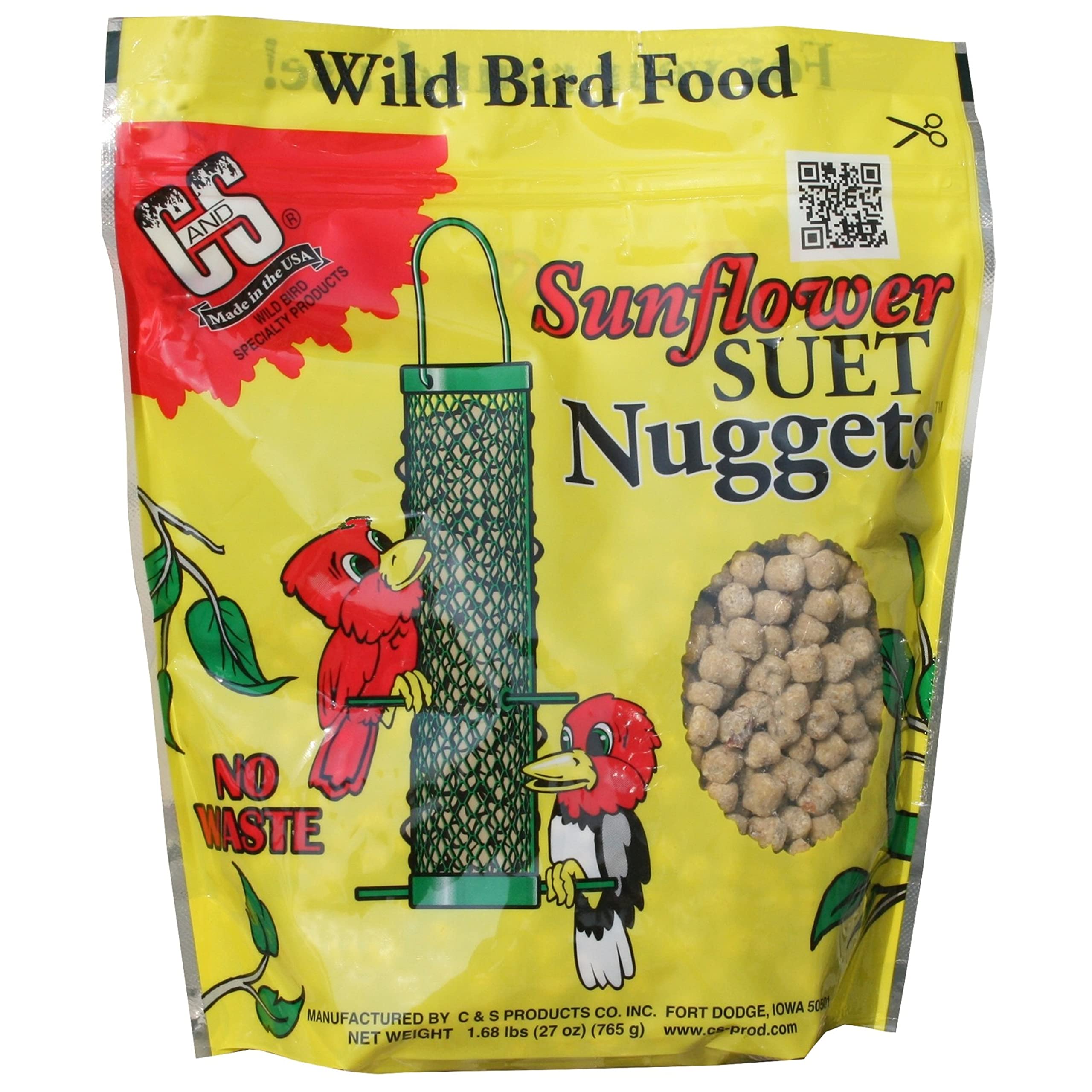 C&S Sunflower Suet Nuggets 27 Ounces, 6 Pack