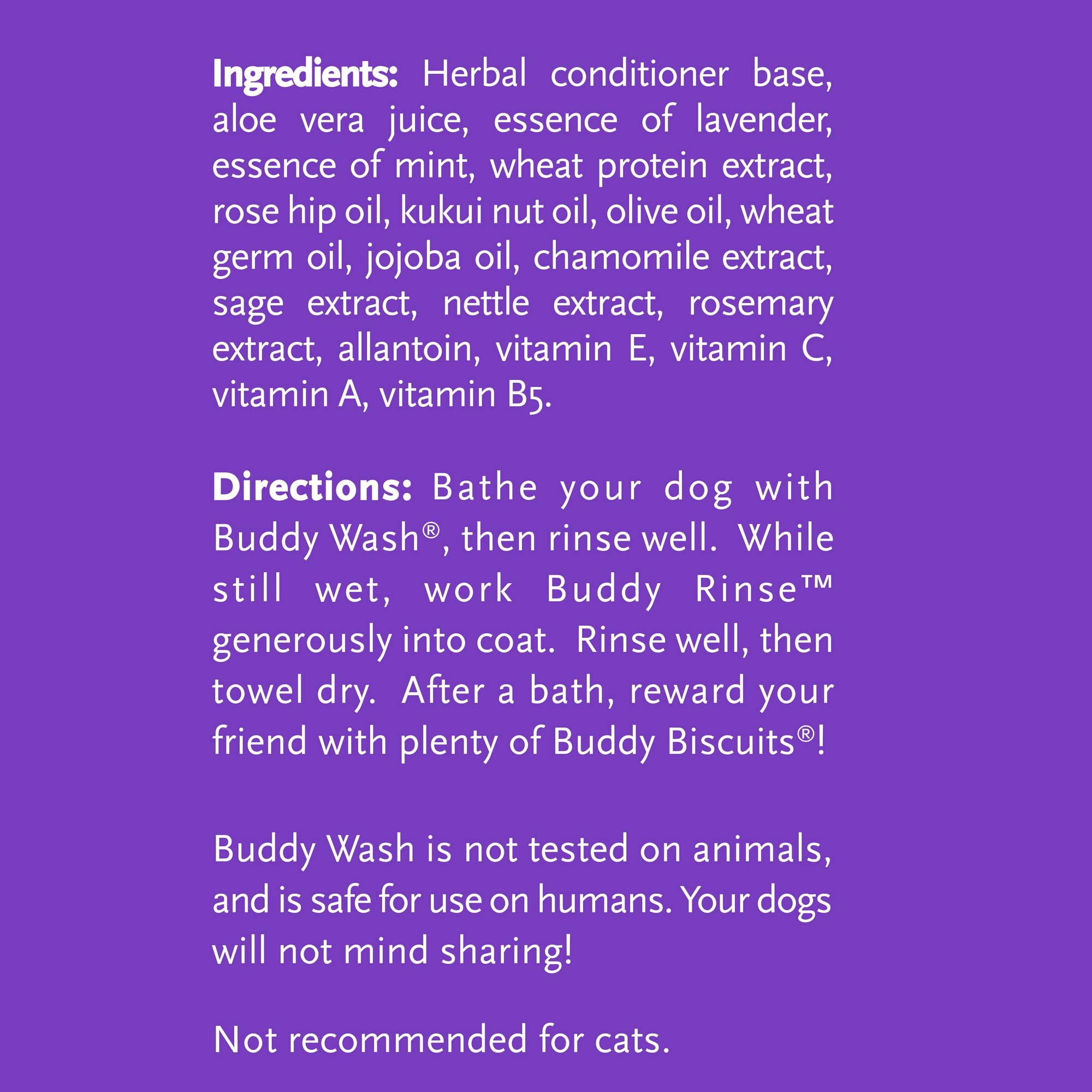 Buddy Rinse Conditioner for Dog Grooming Dog, Lavender & Mint, 16 oz. Bottle