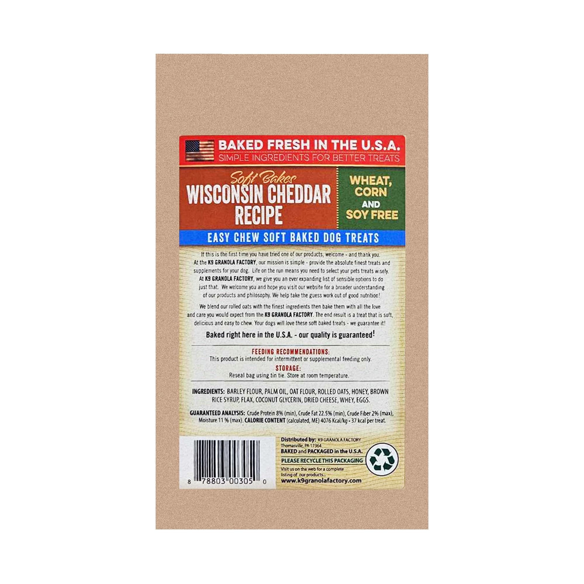 K9 Granola Factory Soft Bakes Wisconsin Cheddar, 12Oz