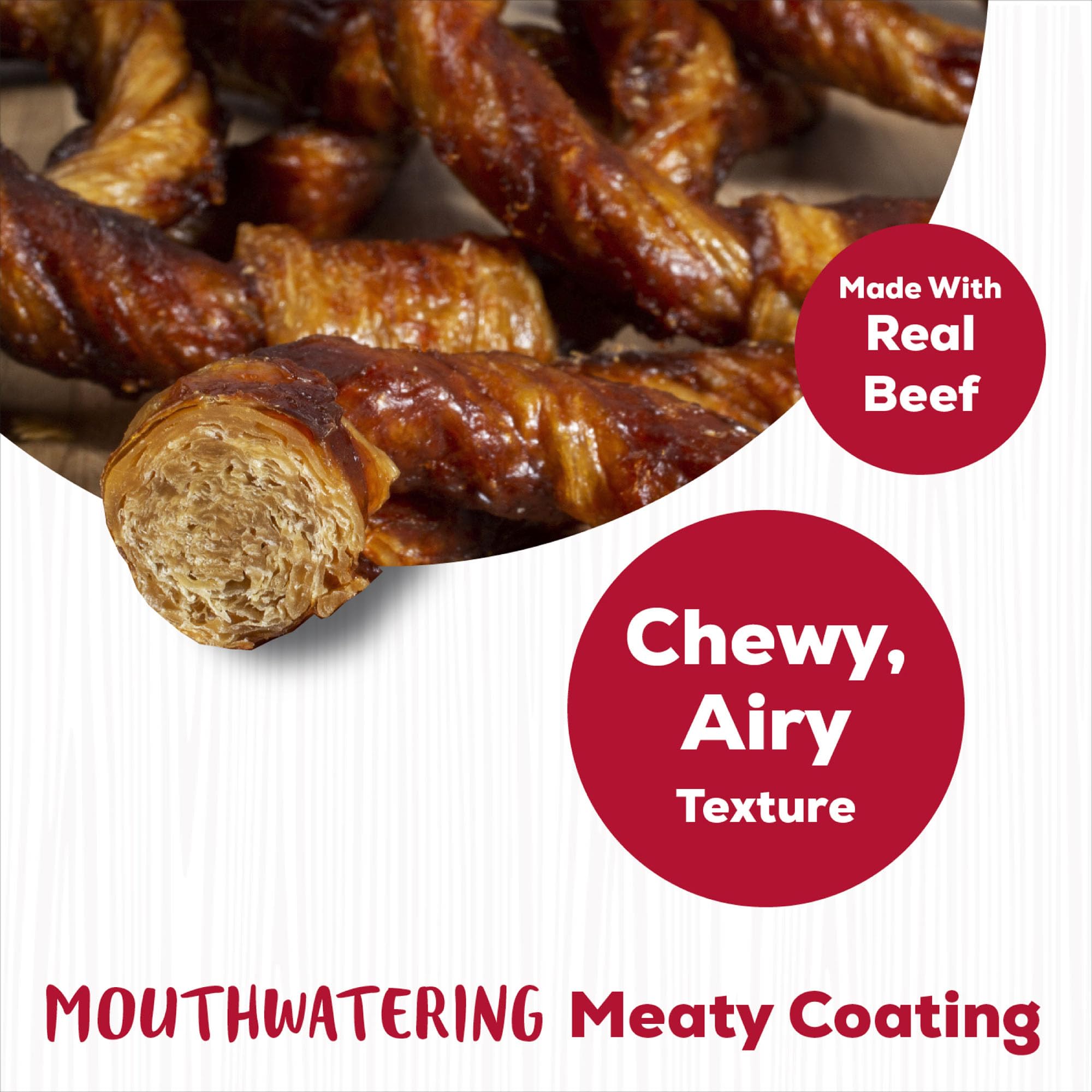 Country Kitchen Rawhide Free Rings Dog Chews, Made with Real Beef, 21 Count
