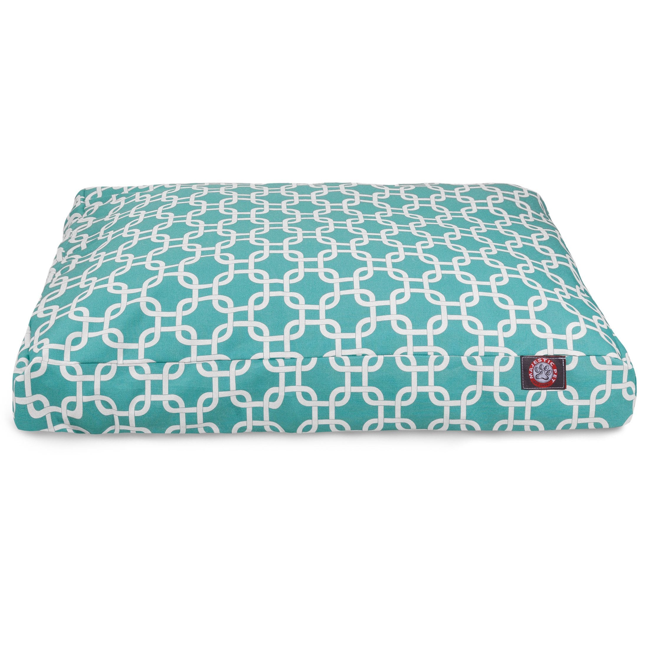 Teal Links Small Rectangle Indoor Outdoor Pet Dog Bed With Removable Washable Cover By Majestic Pet Products