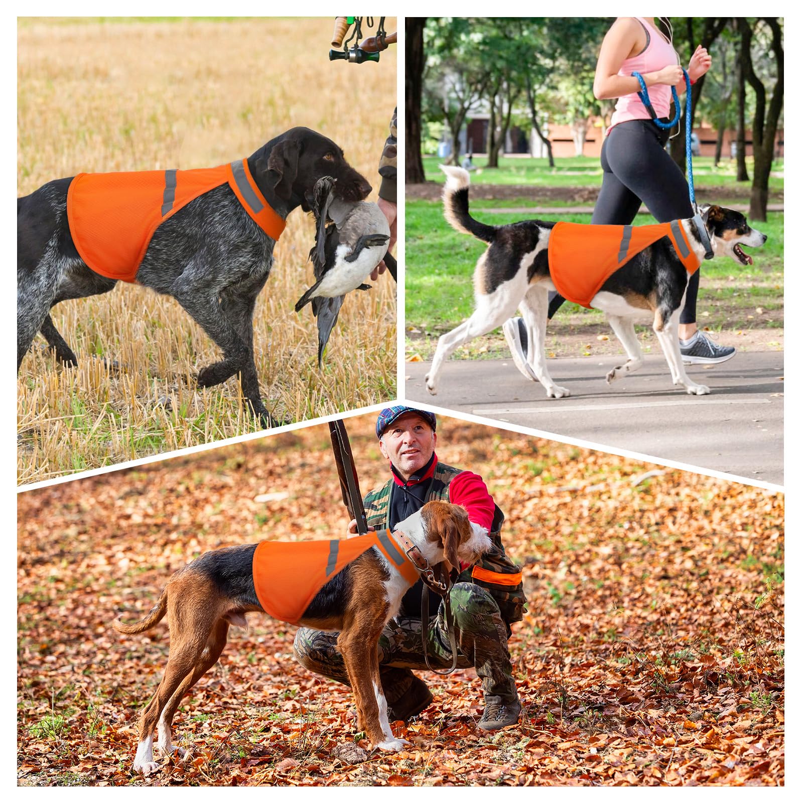 Dog Jacket High Visibility Safety Reflective Dog Vest For Small Medium Large Dogs (X-Large, Orange)