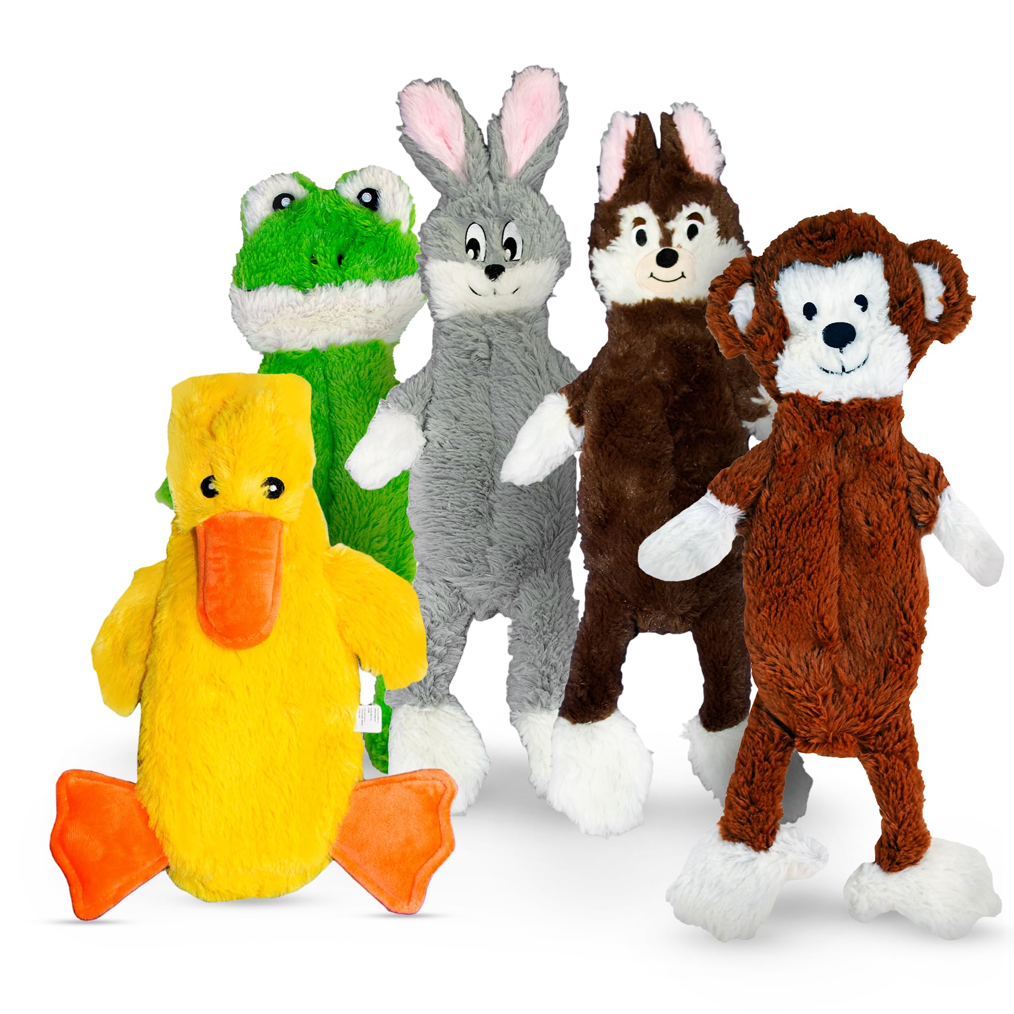 Fga Marketplace Pack Of 5 Flat No Stuffing No Squeak Plush Dog Toys, Funny Style Will Entertain Your Pet For Hours, Recommended 