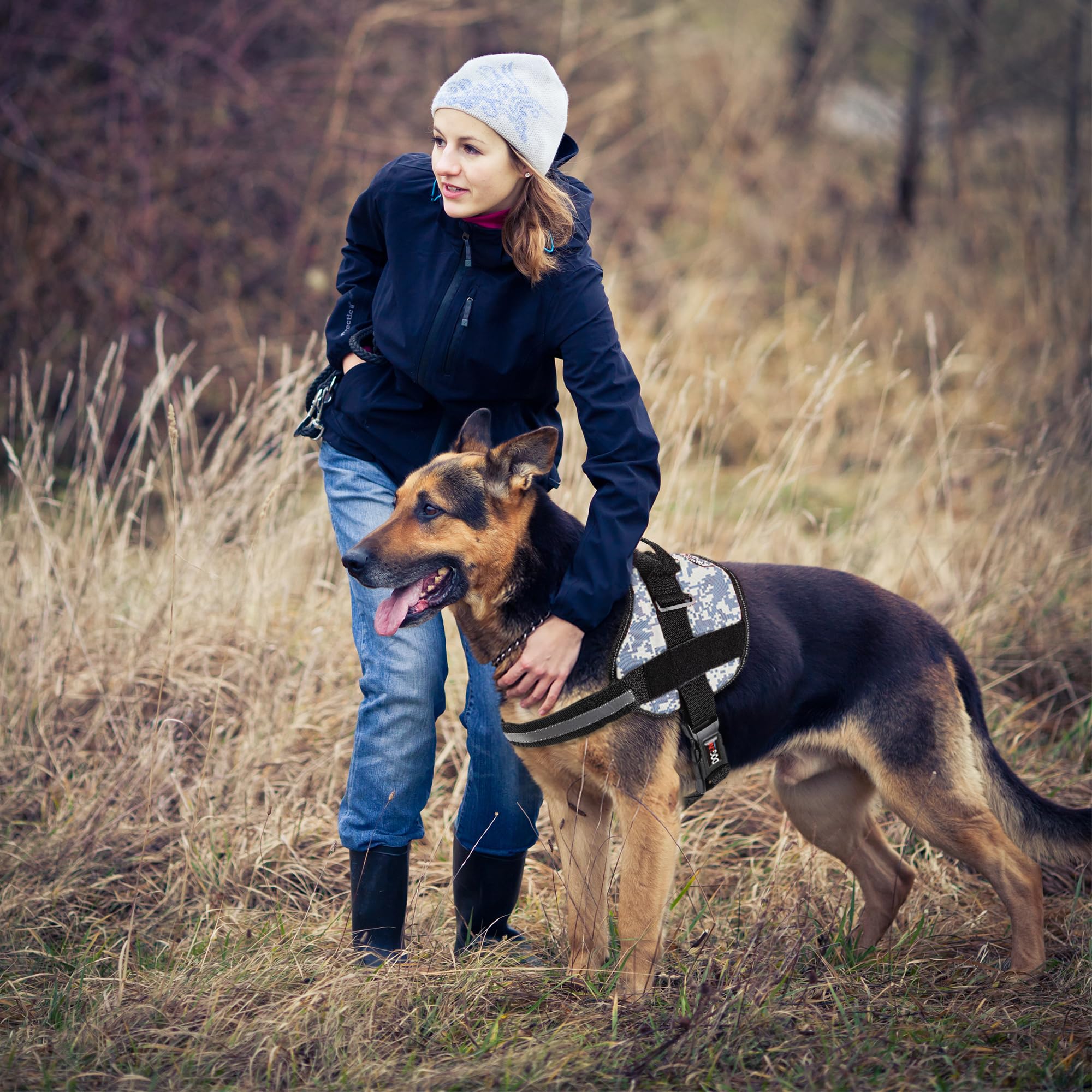 Dogline Dog Harness, Reflective No-Pull Adjustable Vest With Handle For Walking, Training, Breathable, No - Choke Harness For Sm