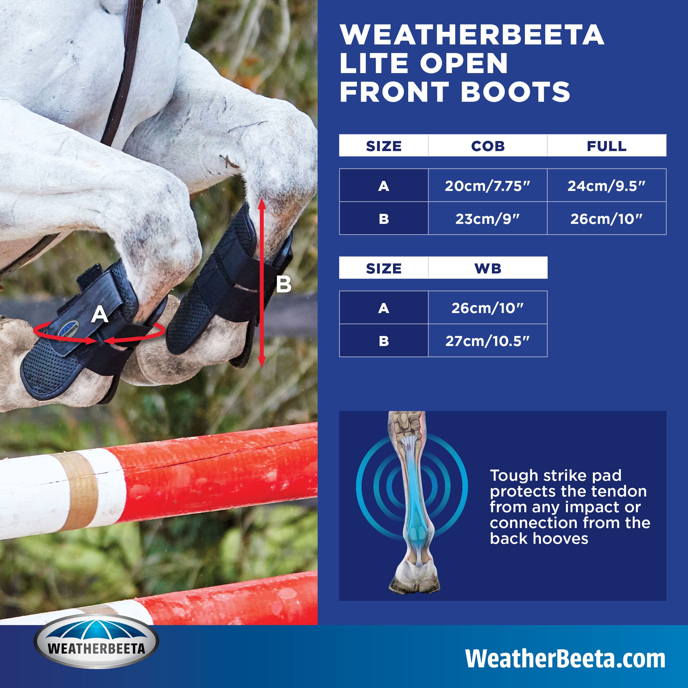 Weatherbeeta Lite Open Front Boots, White, Full