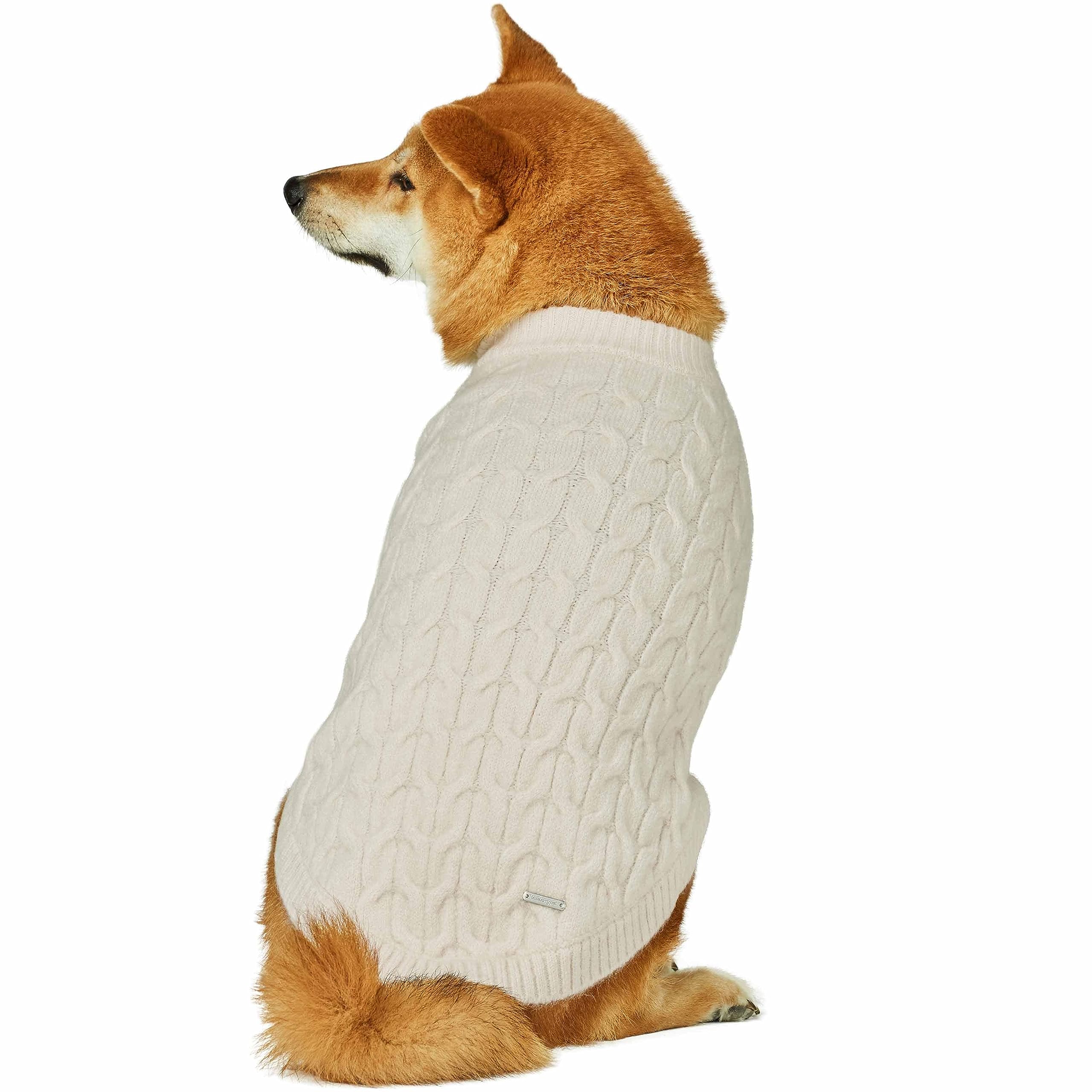 Classic Ivory Blueberry Pet Dog Sweater, 10'' Knit Pullover Crew-Neck For Small Girls, Dog Pajamas & Accessories, Christmas Swea