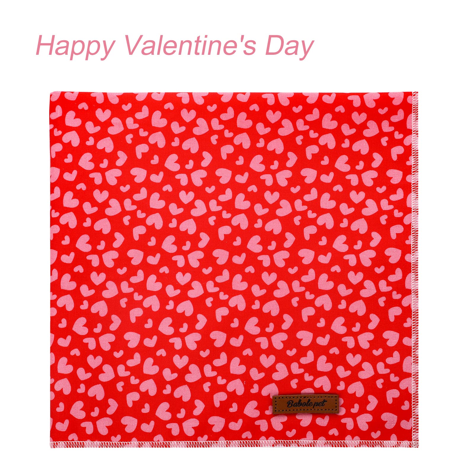 Babole Pet Valentine'S Day Dog Bandanas, 1Pc Pink Red Love Washable Square Dog Scarfs For Small Medium Large Dogs Adjustable Dog