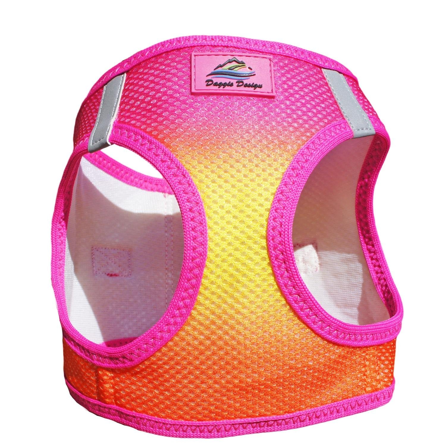 Doggie Design Dog Harness - No Choke Dog Harness, Dog Vest, Mesh Polyester, Pet Harness, Simple Step In And Go Design, Harness For Dog - Raspberry Pink And Orange - 2Xl