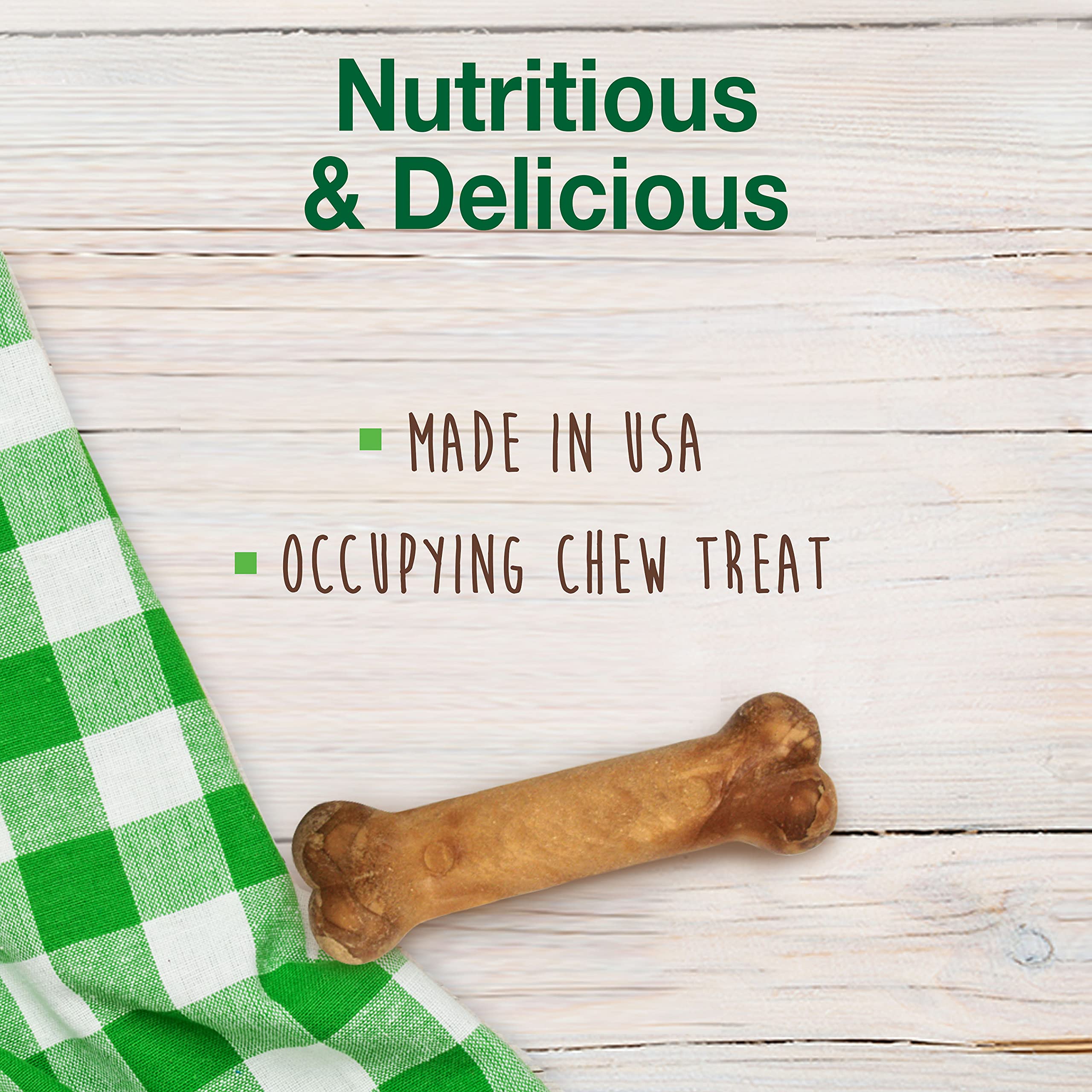 Nylabone Healthy Edibles Natural Puppy Chews Long Lasting Lamb & Apple Flavor Treats for Puppies, X-Small/Petite (4 Count)