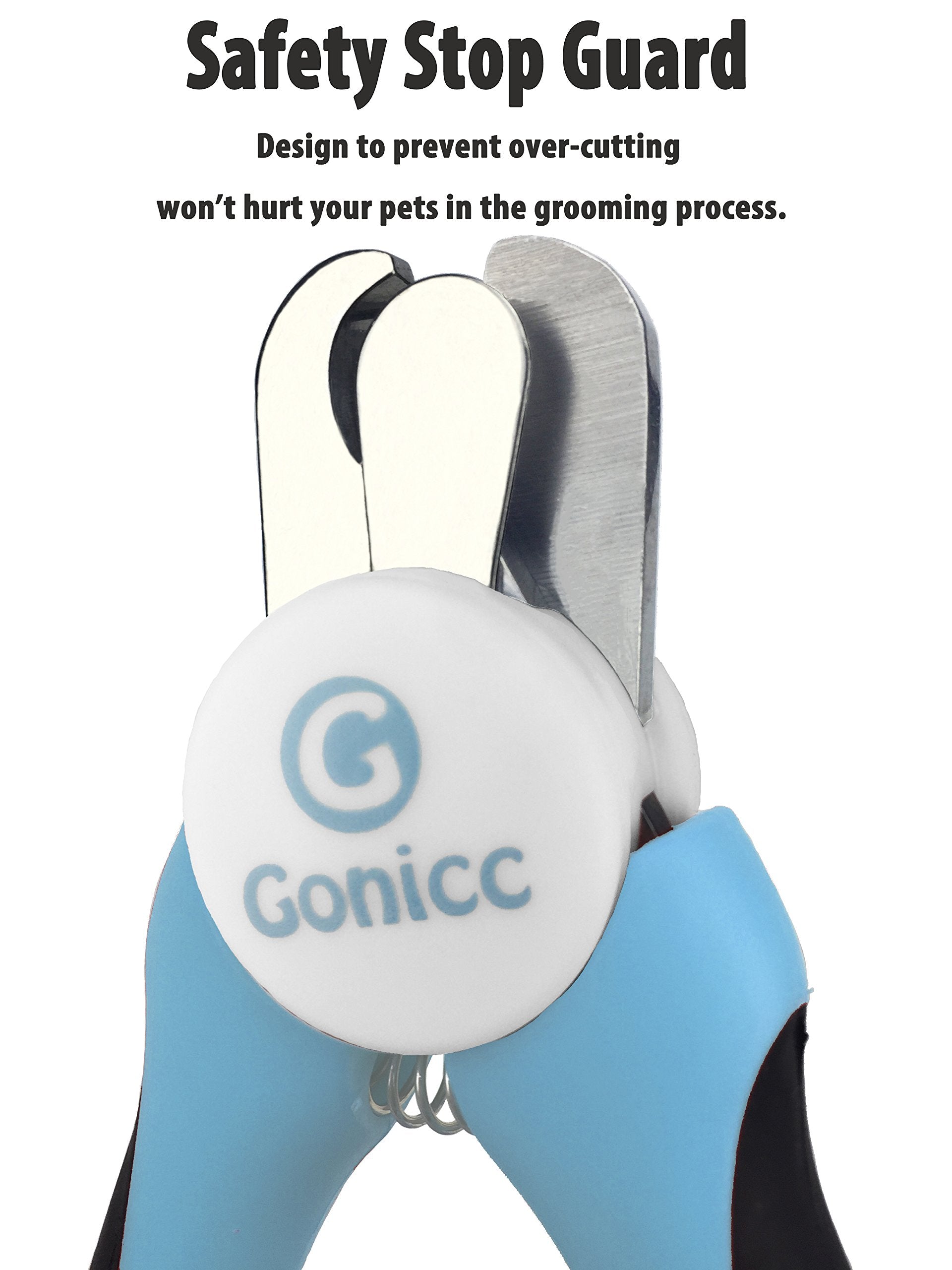 Gonicc Professional Small Dog And Cat Nail Clippers Sharp Stainless Steel Pet Nail Trimmers(With Free Nail File In Handle), For Rabbit, Small Animal, With Safety Guard To Avoid Overcutting