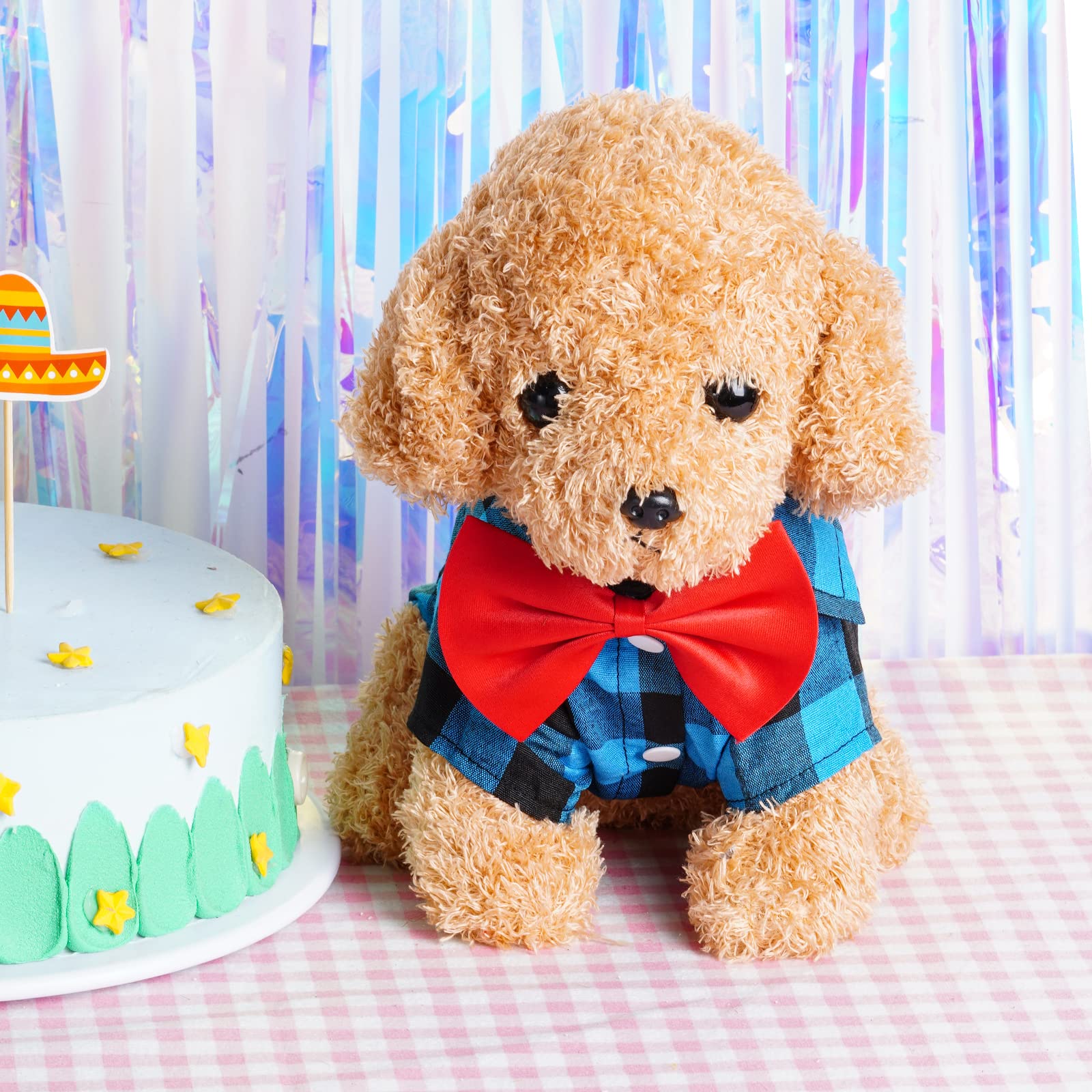 Tongcloud 3 Pack Plaid Puppy Cat Shirt Cute Dog Shirt Cat Shirt Dog Plaid Shirt Dog Shirts For Medium Dogs Cats Birthday Party A