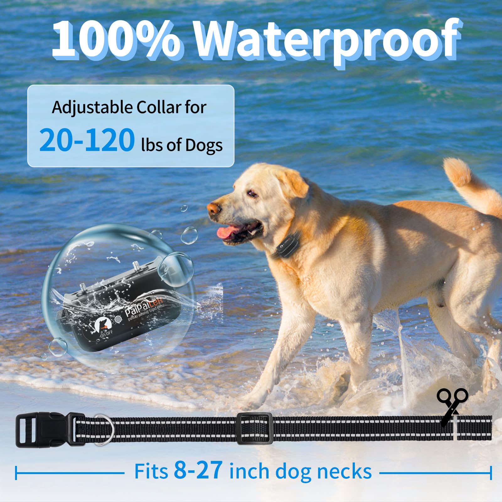 Paipaitek 2 In 1 Dog Bark Collar And Training Collar - Smart Bark And Shock Collar Combo, Automatic Bark Collar For Large Dog Wi