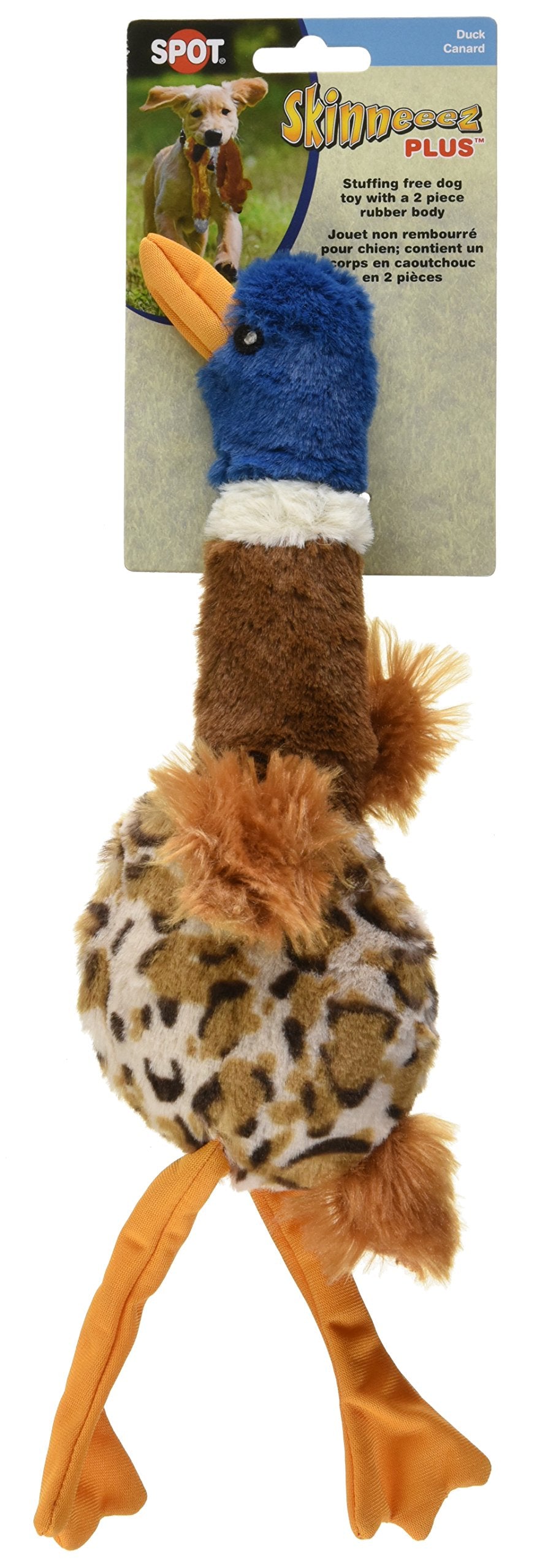 Ethical 5733 Skinneeez Plus - Duck Stuffing-Less Dog Toy, 15-Inch